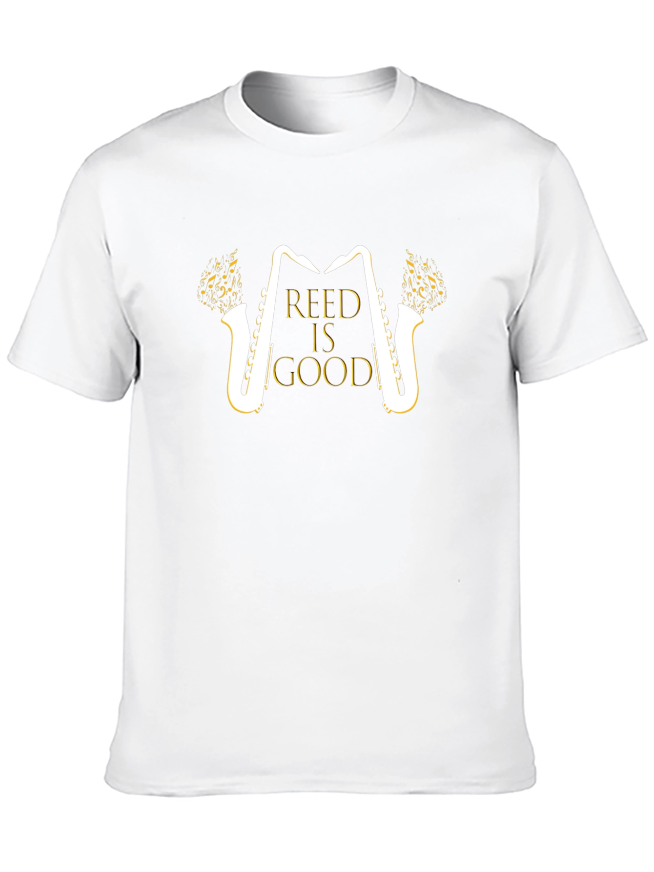 Reed is Good Saxophone Graphic Black T-Shirt