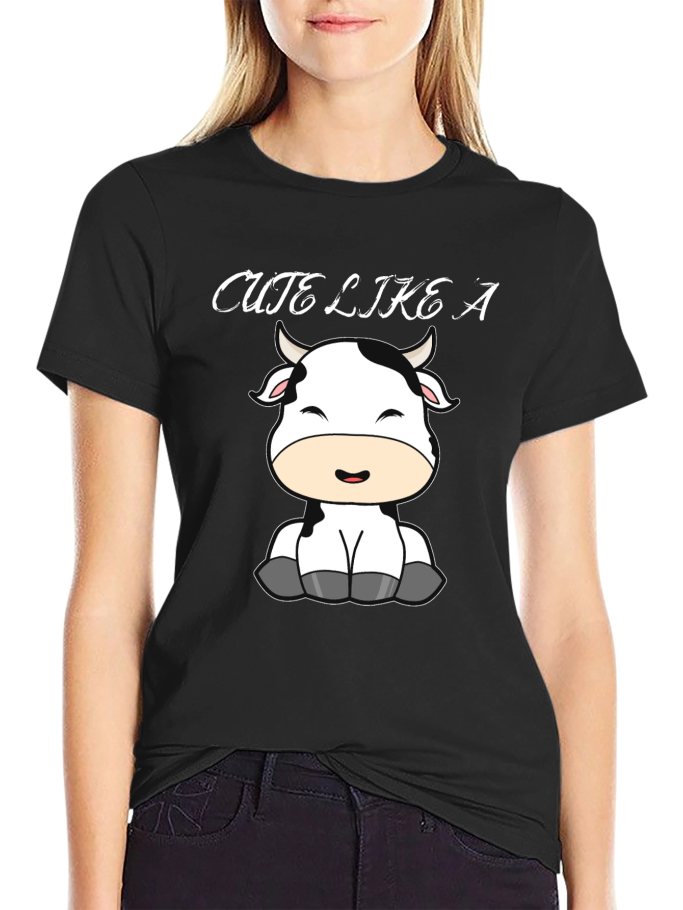 Cute Like a Cow Black T-Shirt