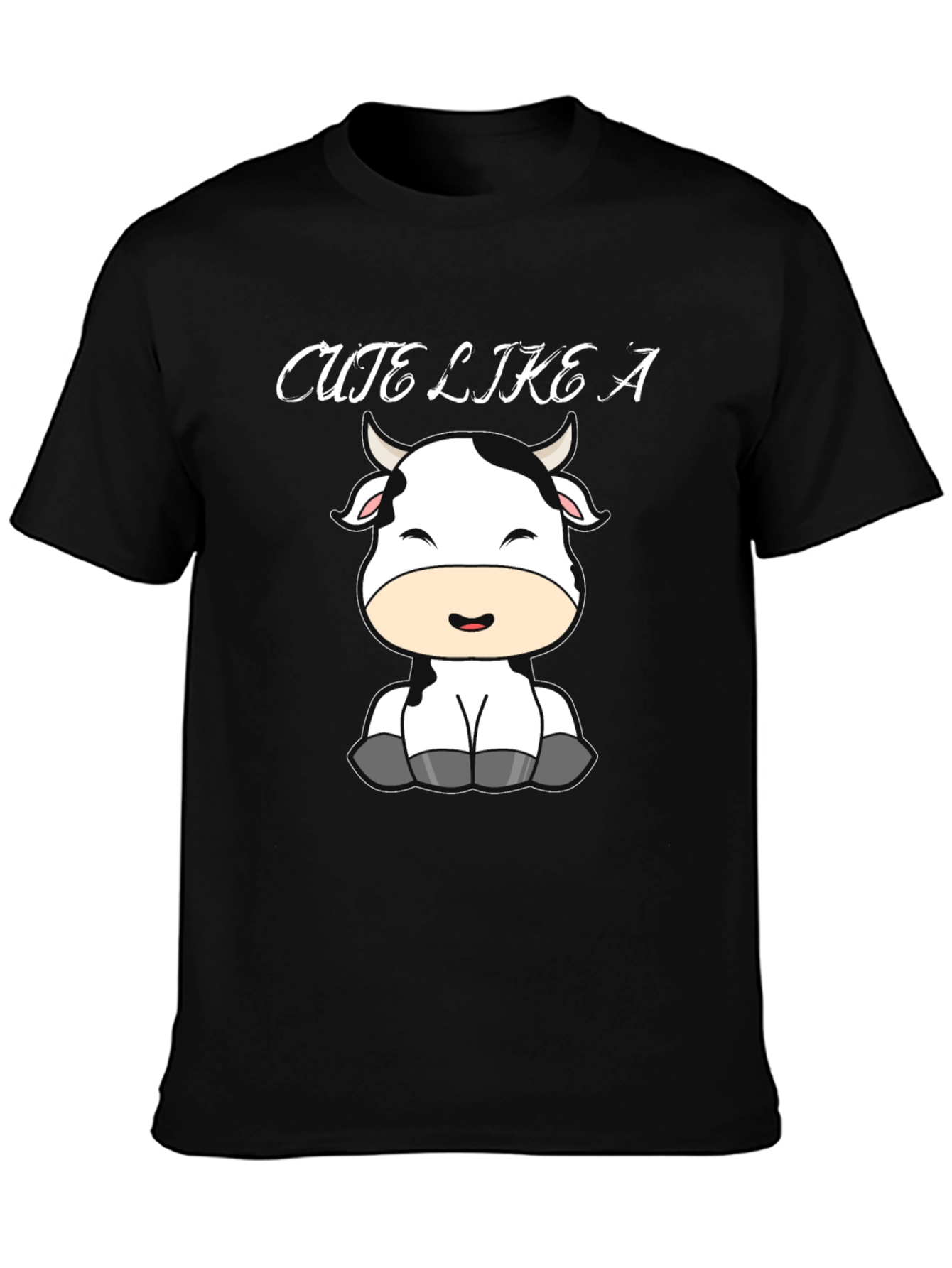 Cute Like a Cow Black T-Shirt
