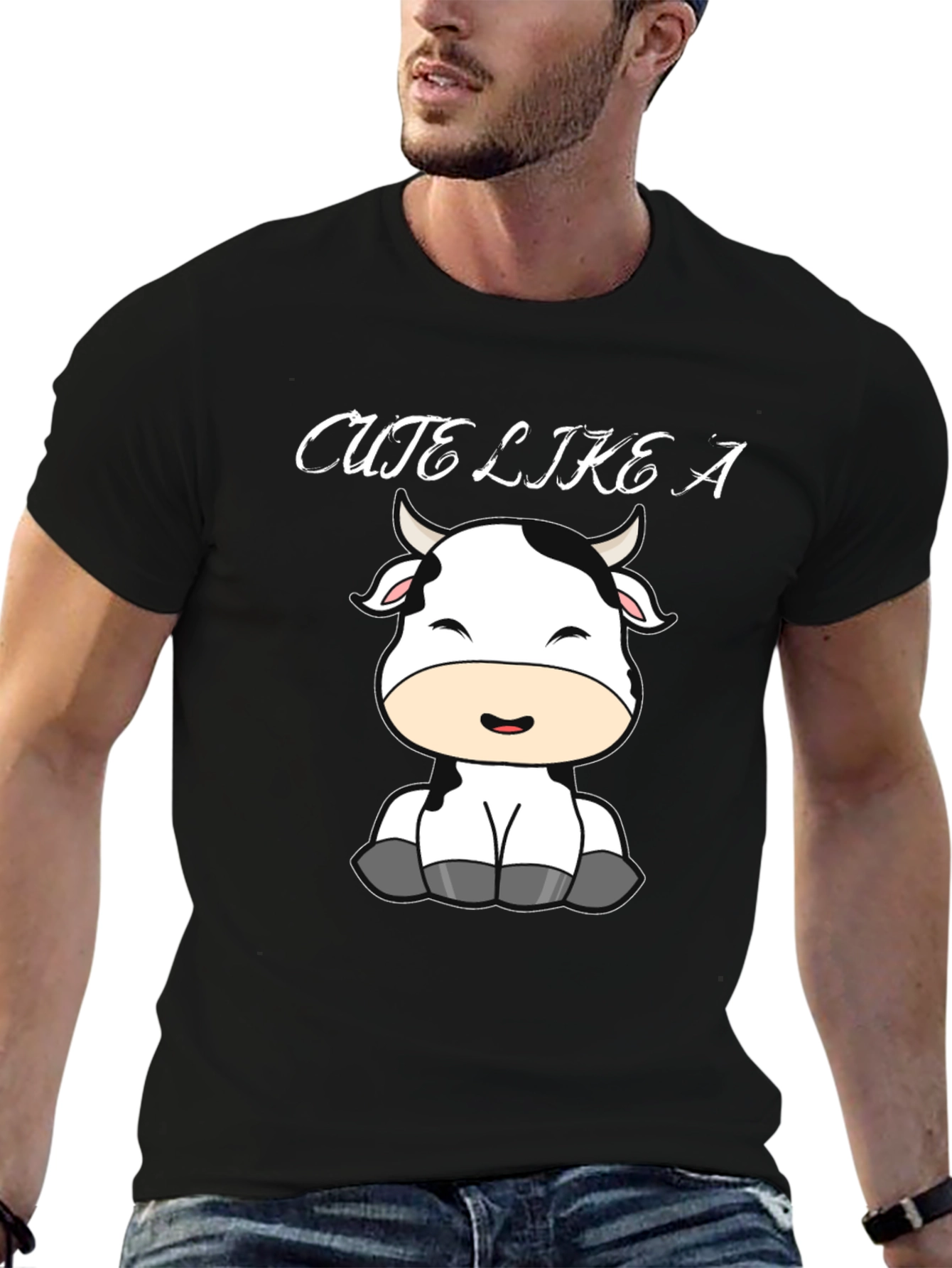Cute Like a Cow Black T-Shirt