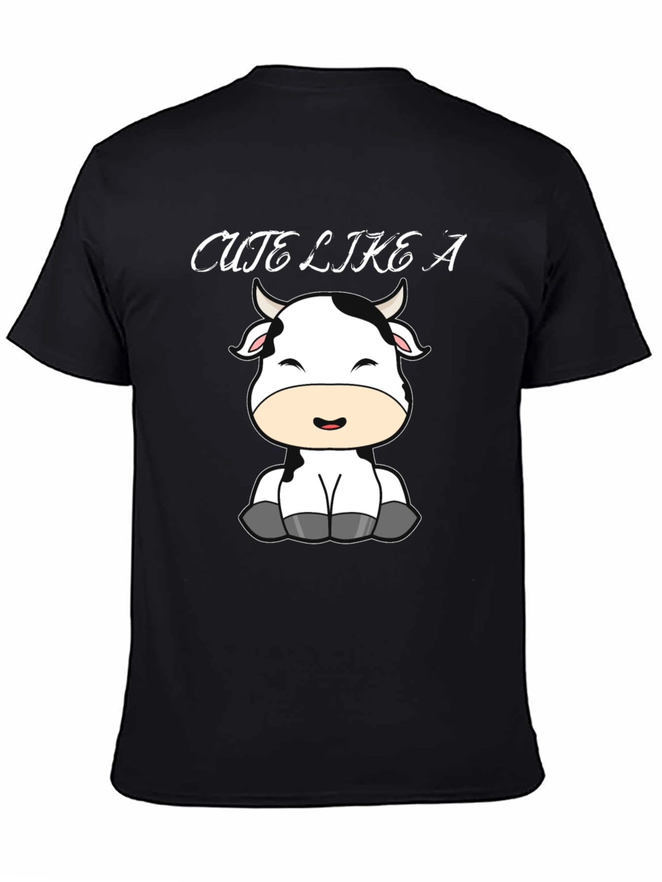 Cute Like a Cow Black T-Shirt