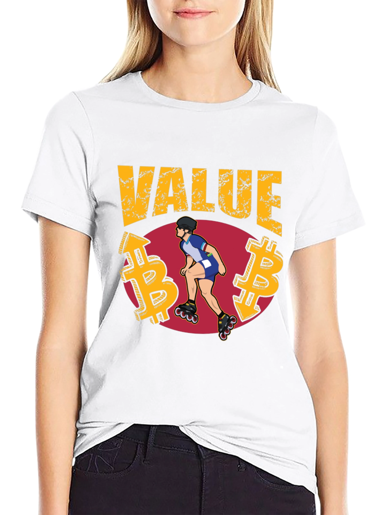 Value Bitcoin Roller Skater T-Shirt