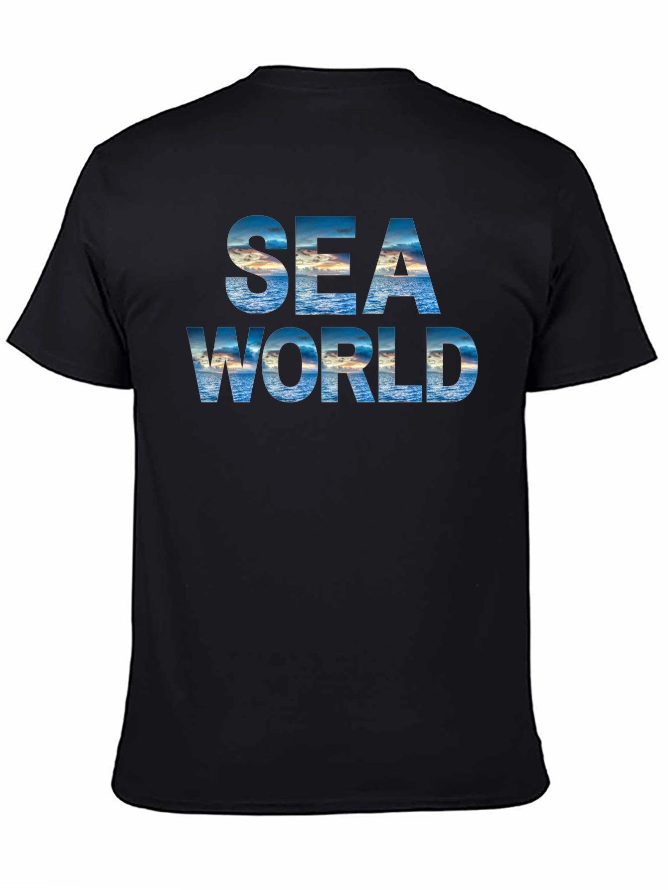 Sea World Graphic Print Black T-Shirt