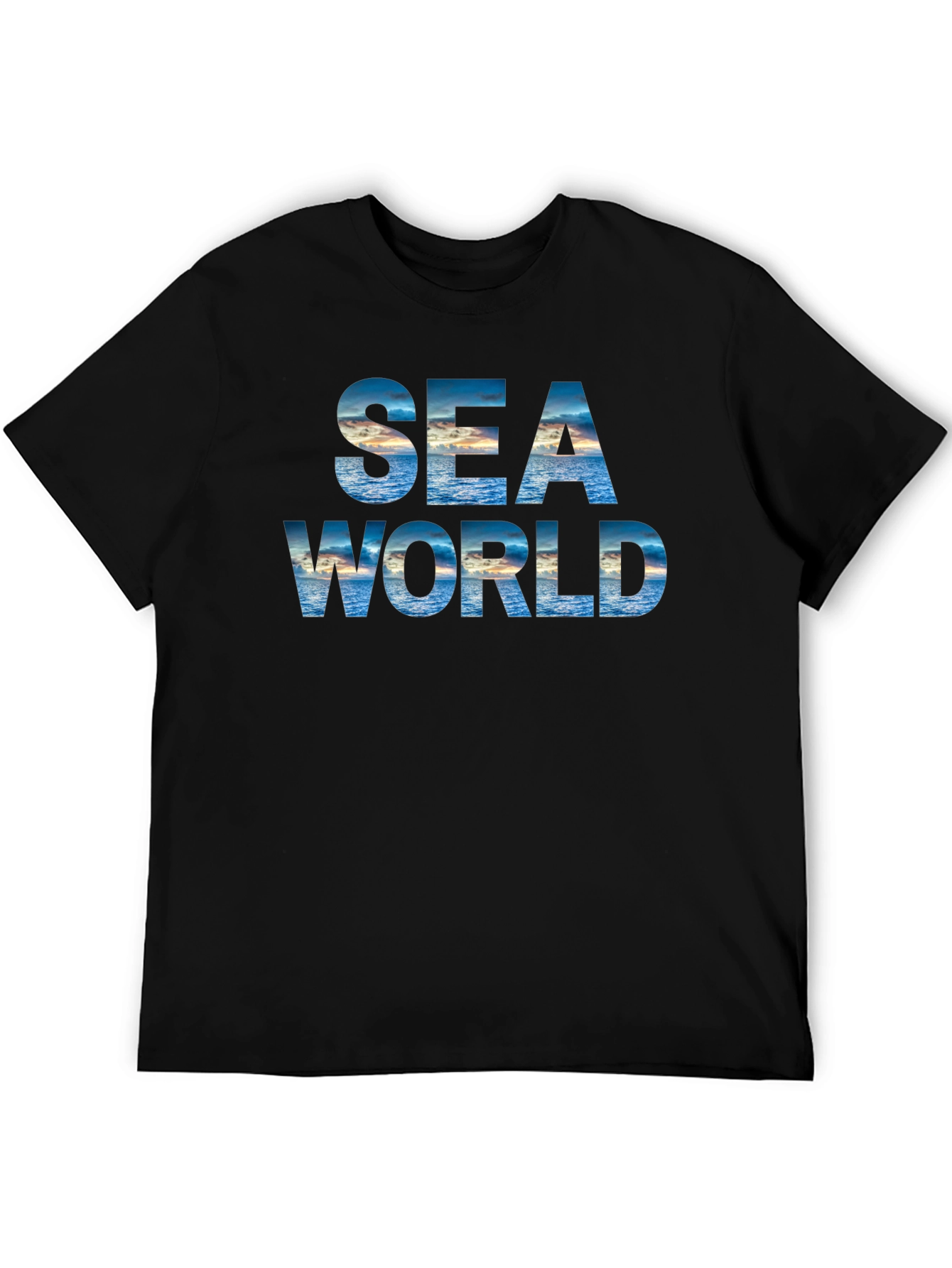 Sea World Graphic Print Black T-Shirt