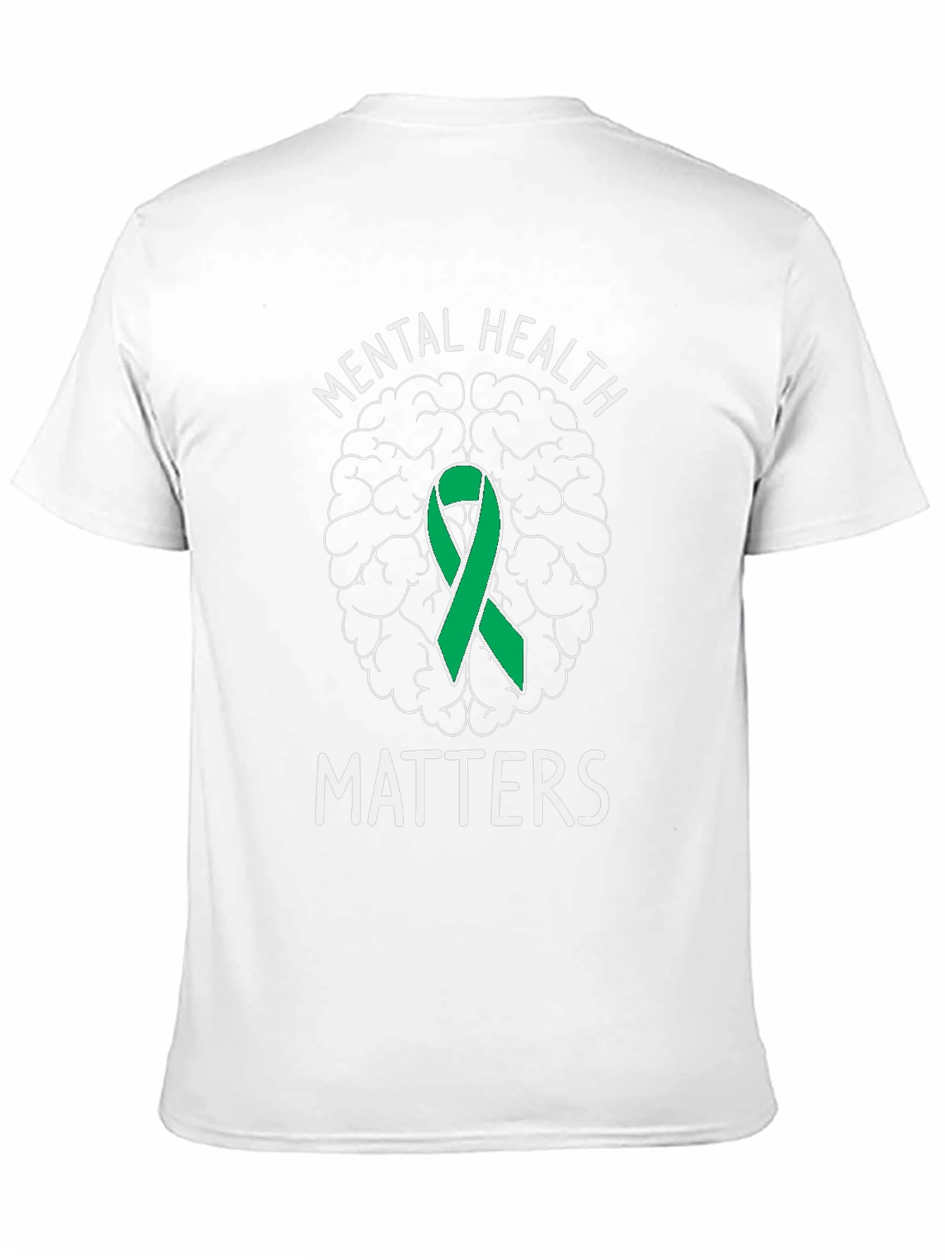 Mental Health Matters T-Shirt with Brain & Ribbon Graphic