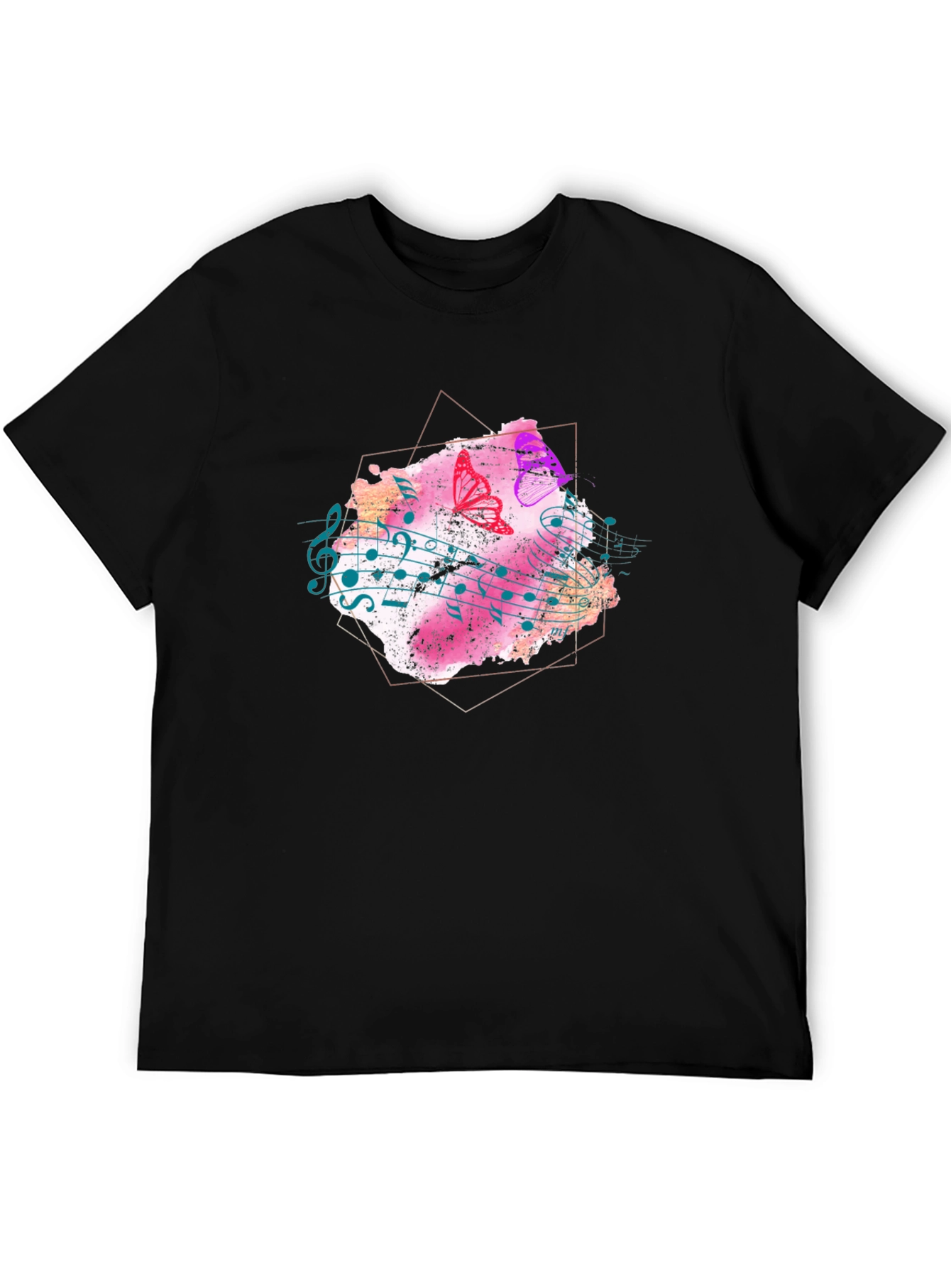 Musical Butterfly Graphic Tee - Stylish Mens T-Shirt