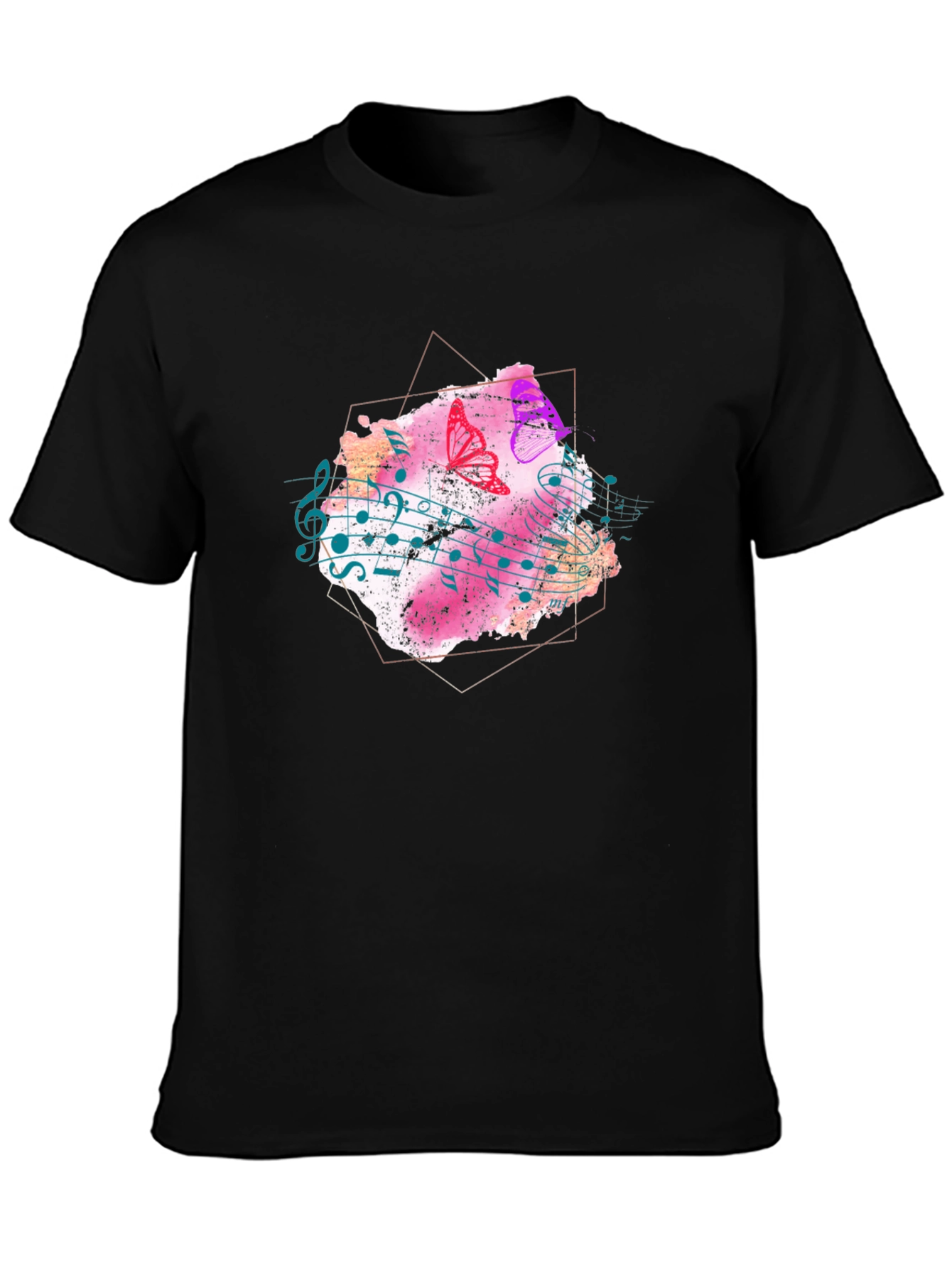 Musical Butterfly Graphic Tee - Stylish Mens T-Shirt