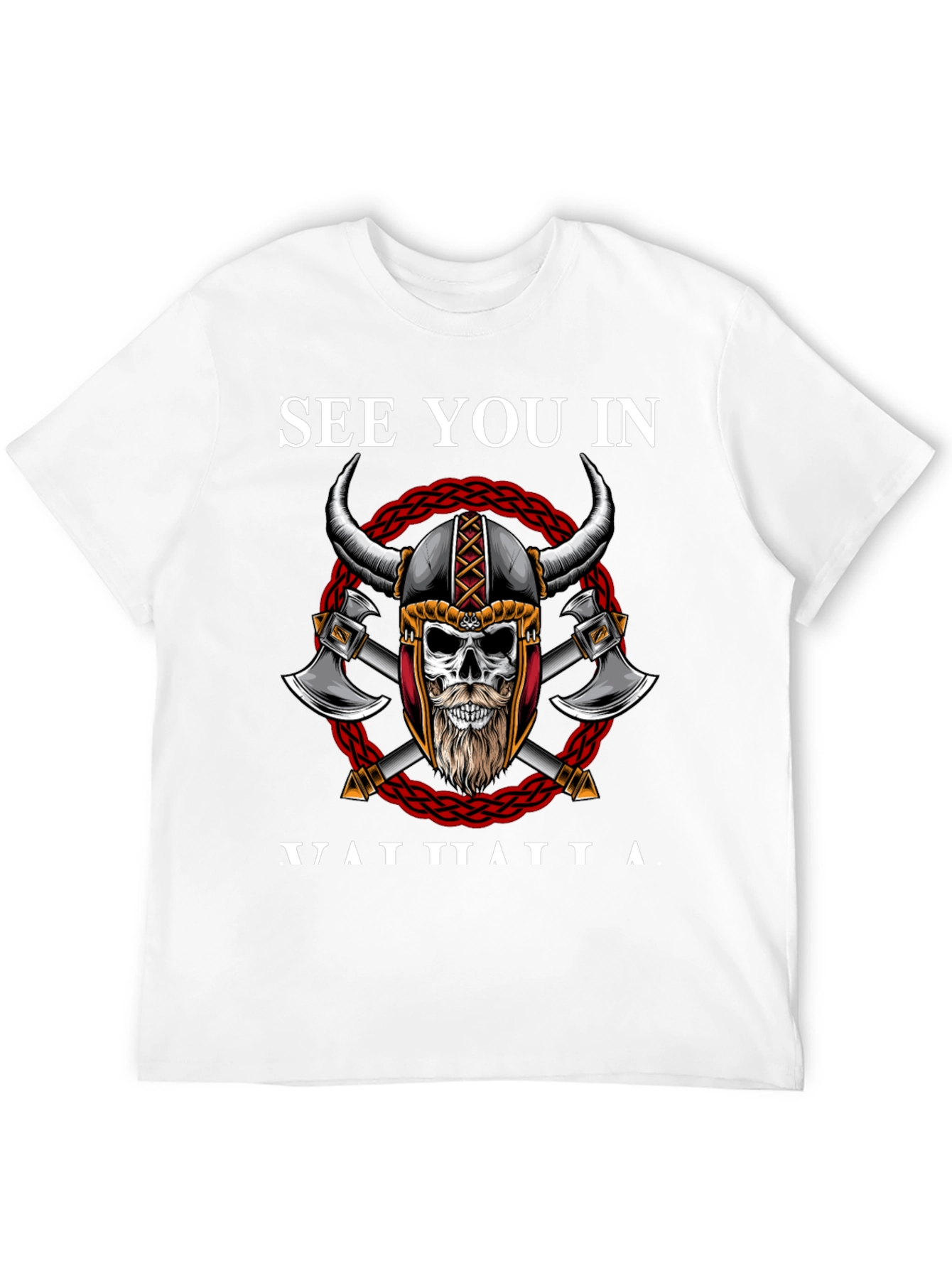 Viking Skull Graphic T-Shirt - See You In Valhalla