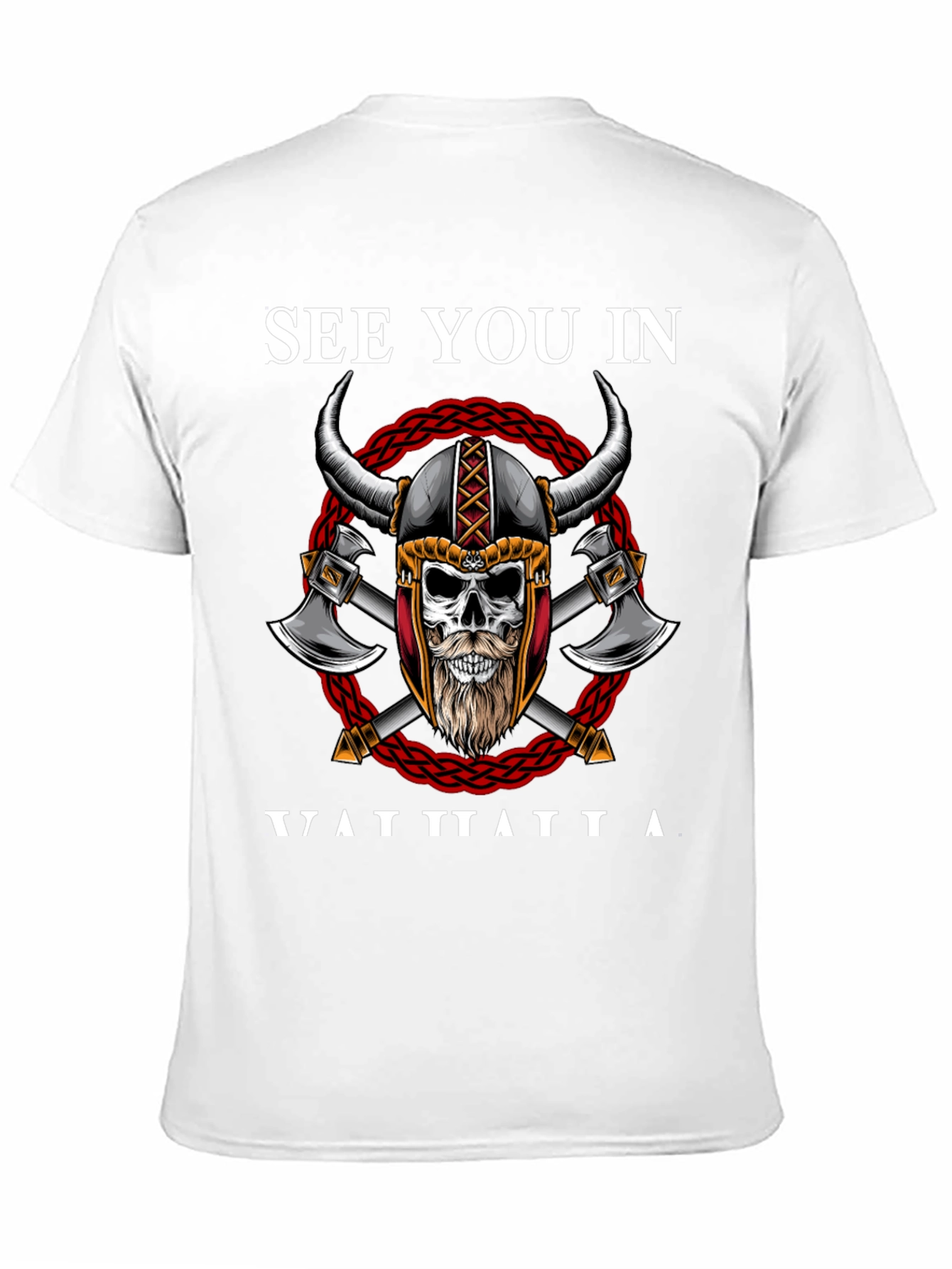 Viking Skull Graphic T-Shirt - See You In Valhalla