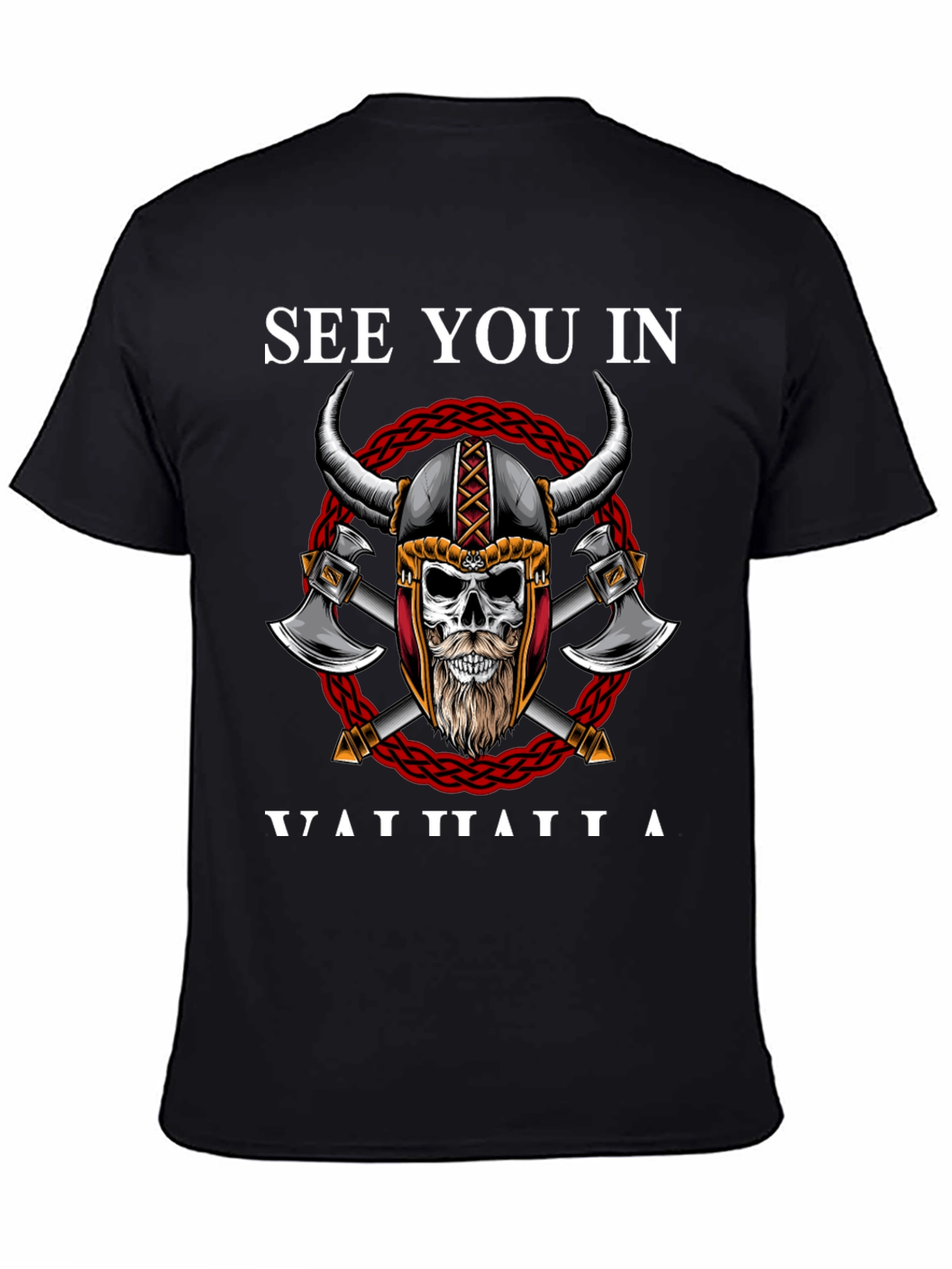 Viking Skull Graphic T-Shirt - See You In Valhalla