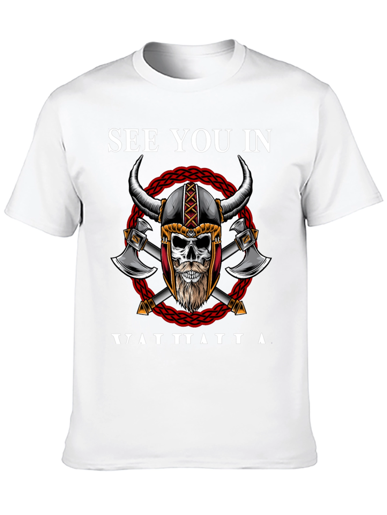 Viking Skull Graphic T-Shirt - See You In Valhalla