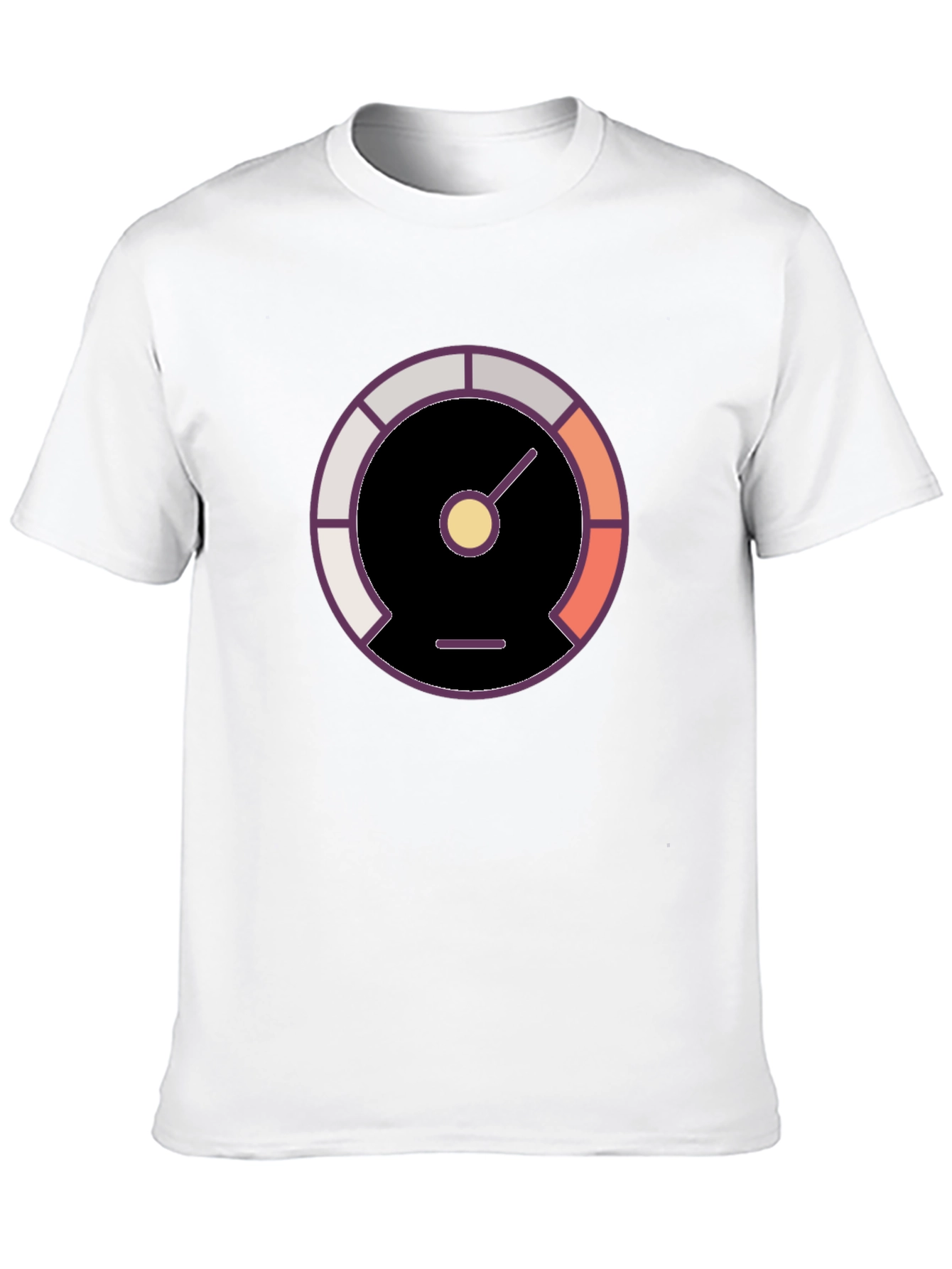 Stylish Black Tee with Gauge Graphic