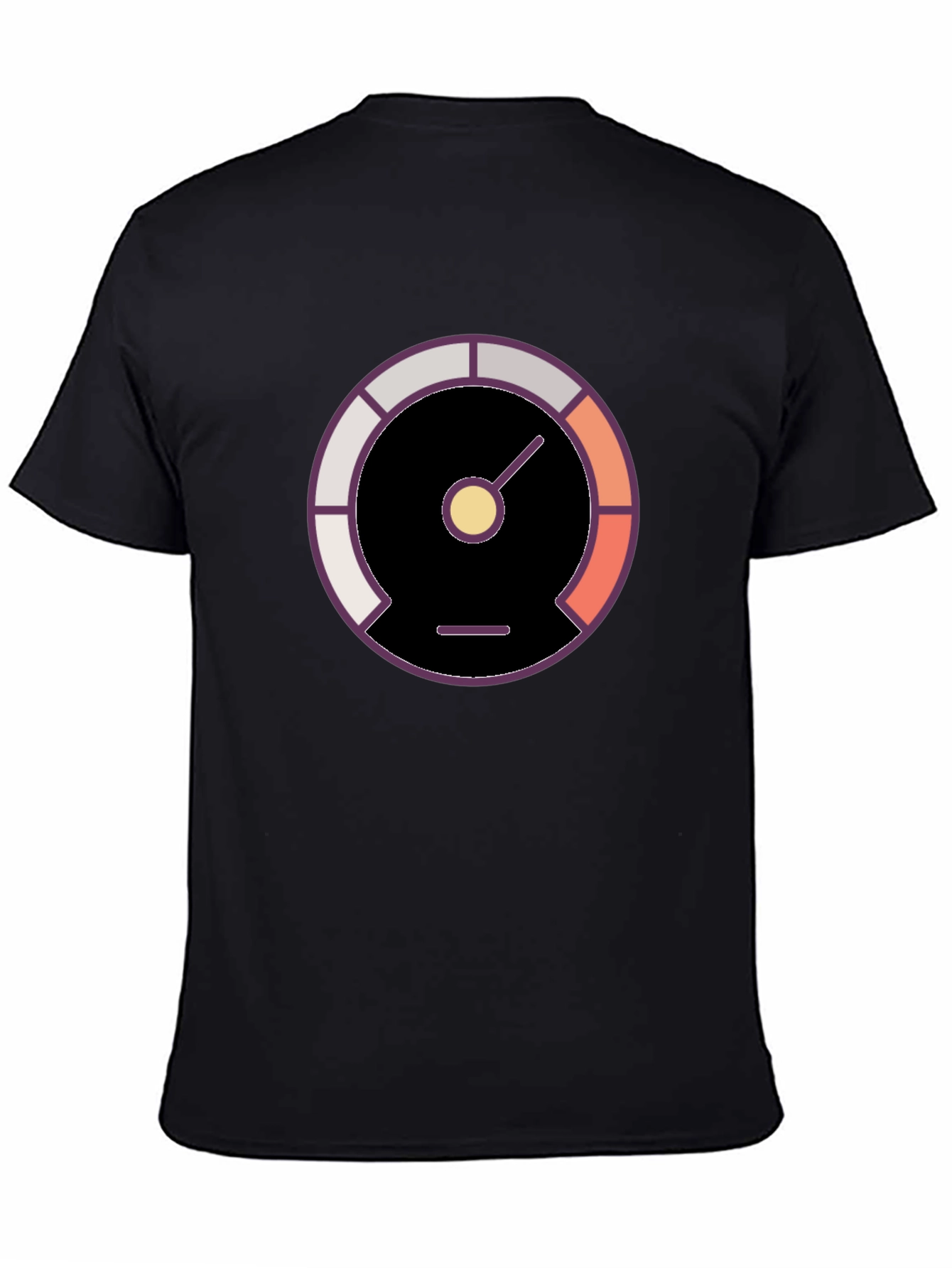 Stylish Black Tee with Gauge Graphic