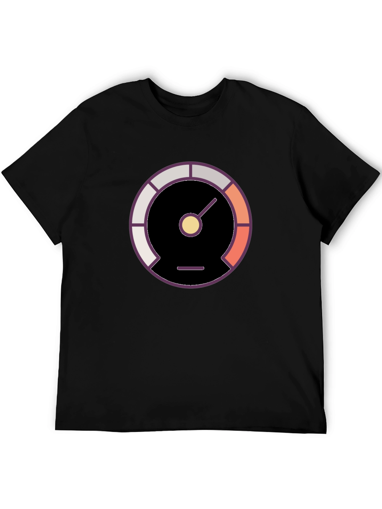 Stylish Black Tee with Gauge Graphic