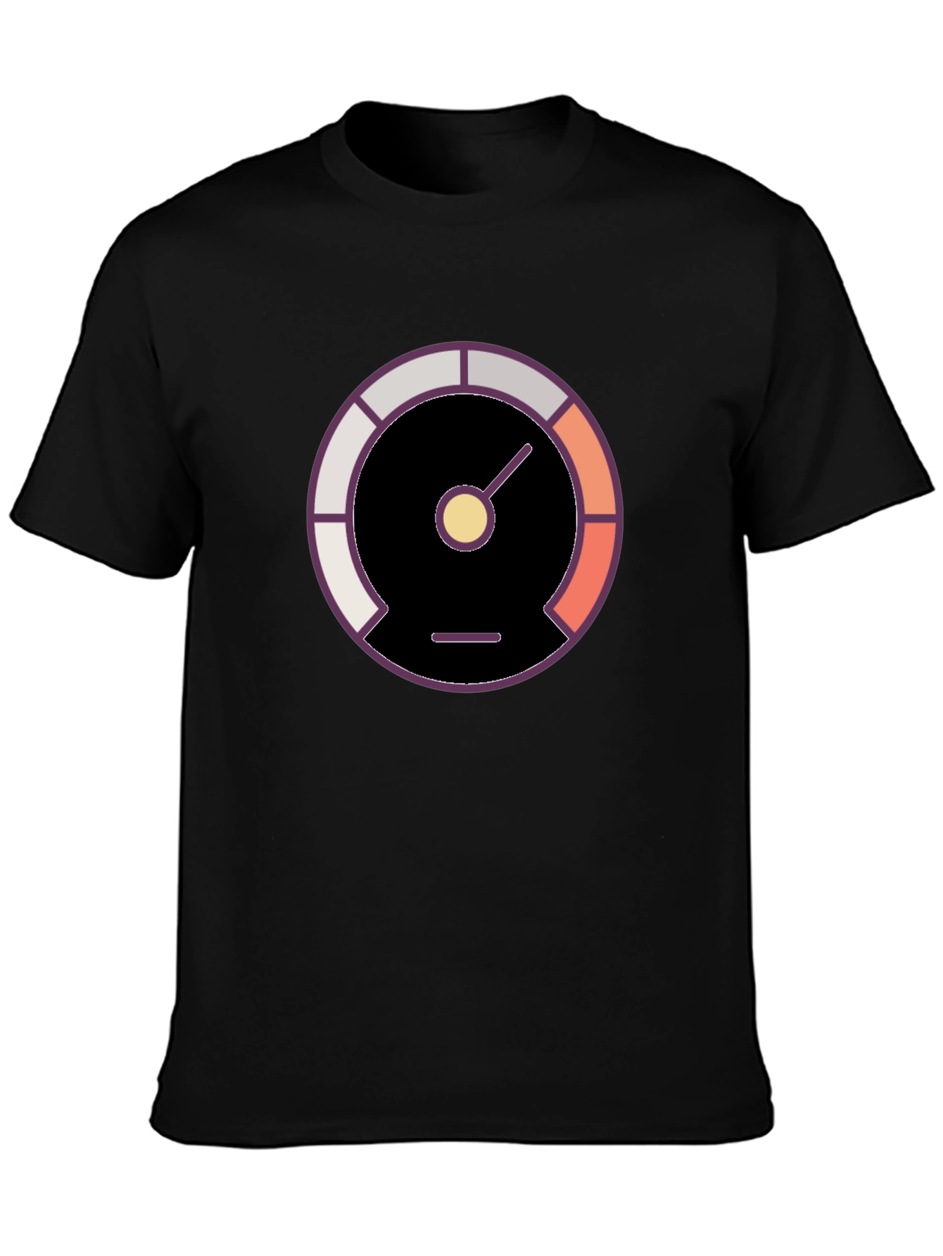 Stylish Black Tee with Gauge Graphic