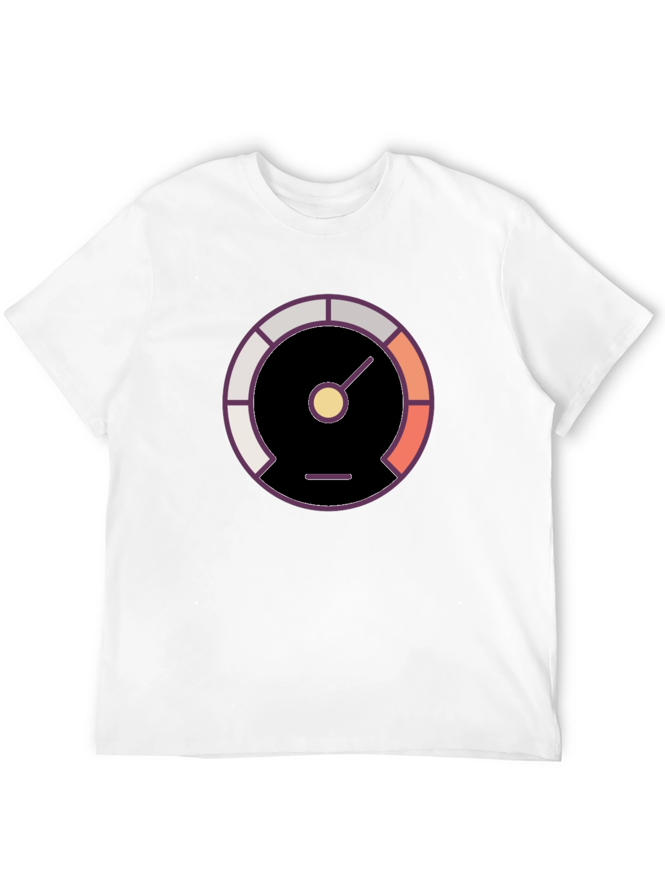 Stylish Black Tee with Gauge Graphic