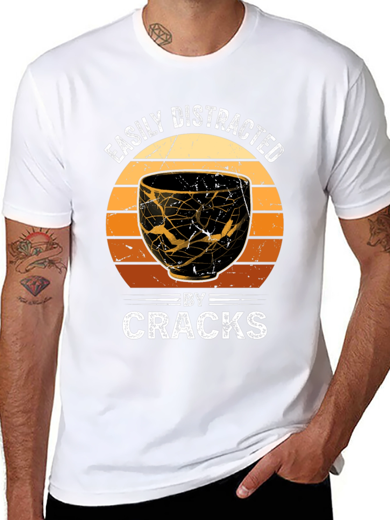 Easily Distracted By Cracks Kintsugi Style T-Shirt