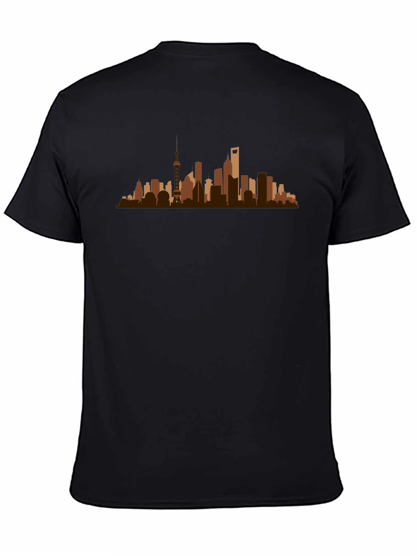 Cityscape Silhouette Graphic Tee - Black