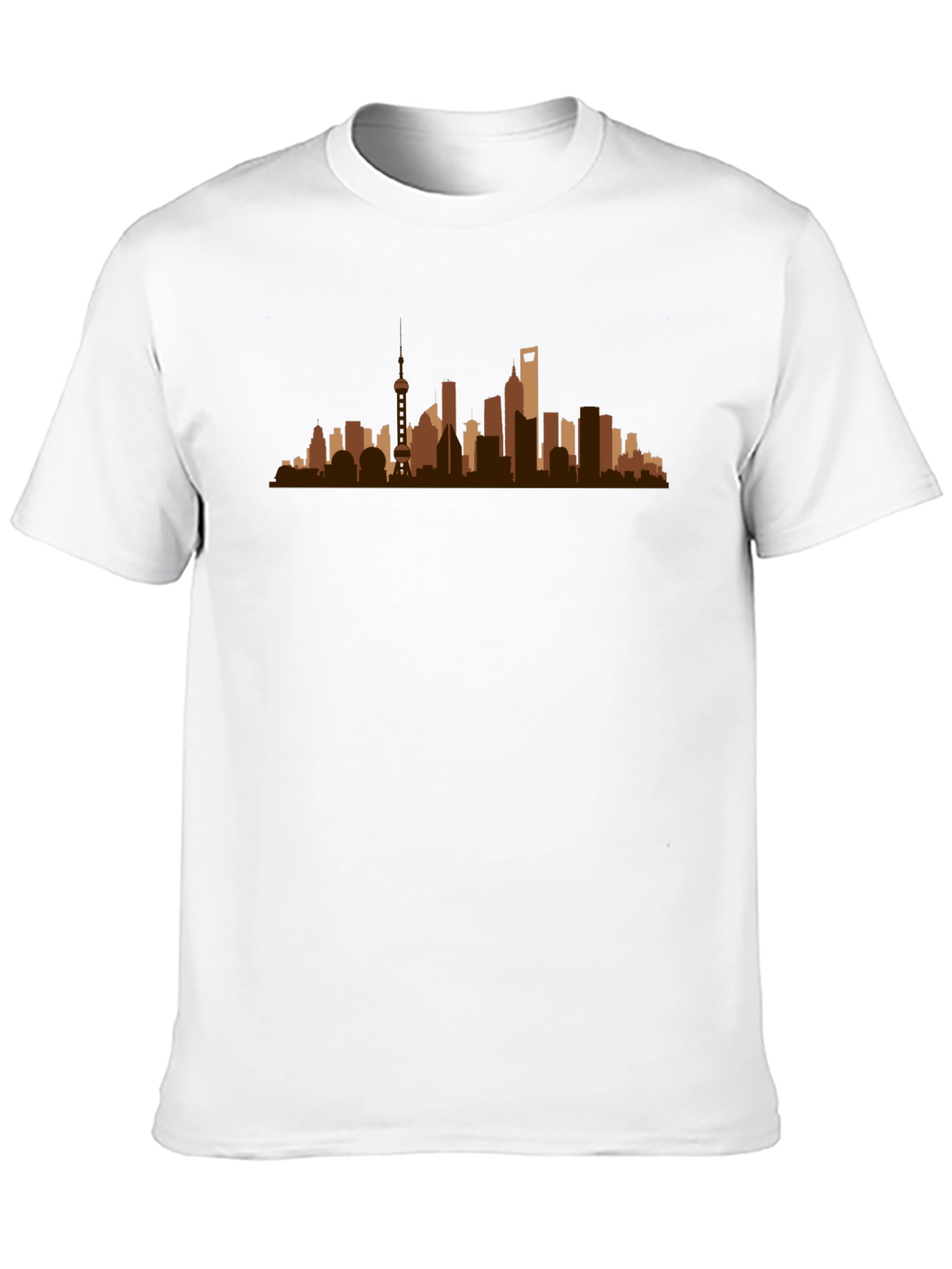 Cityscape Silhouette Graphic Tee - Black