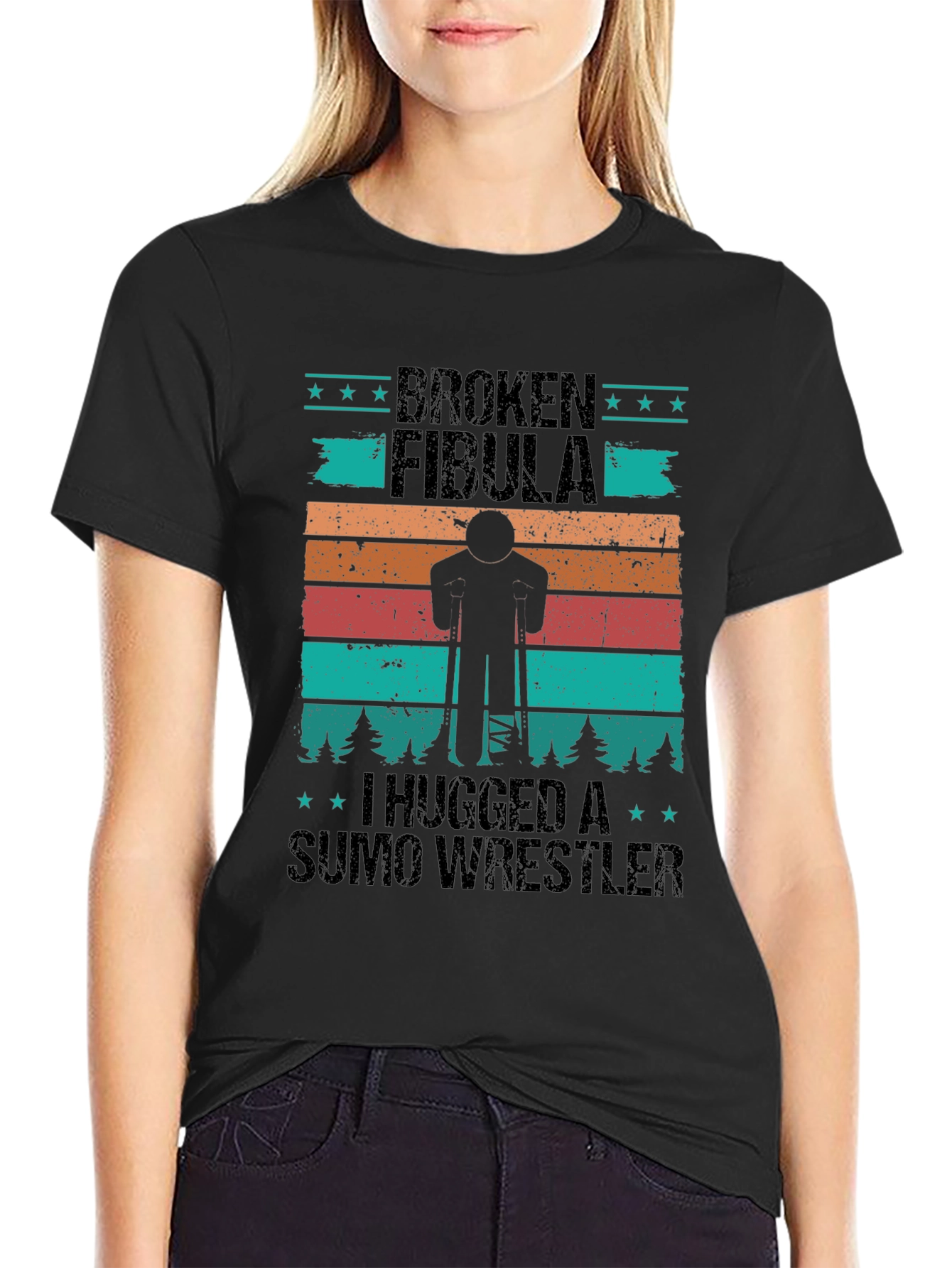 Broken Fibula Sumo Wrestler Graphic Tee