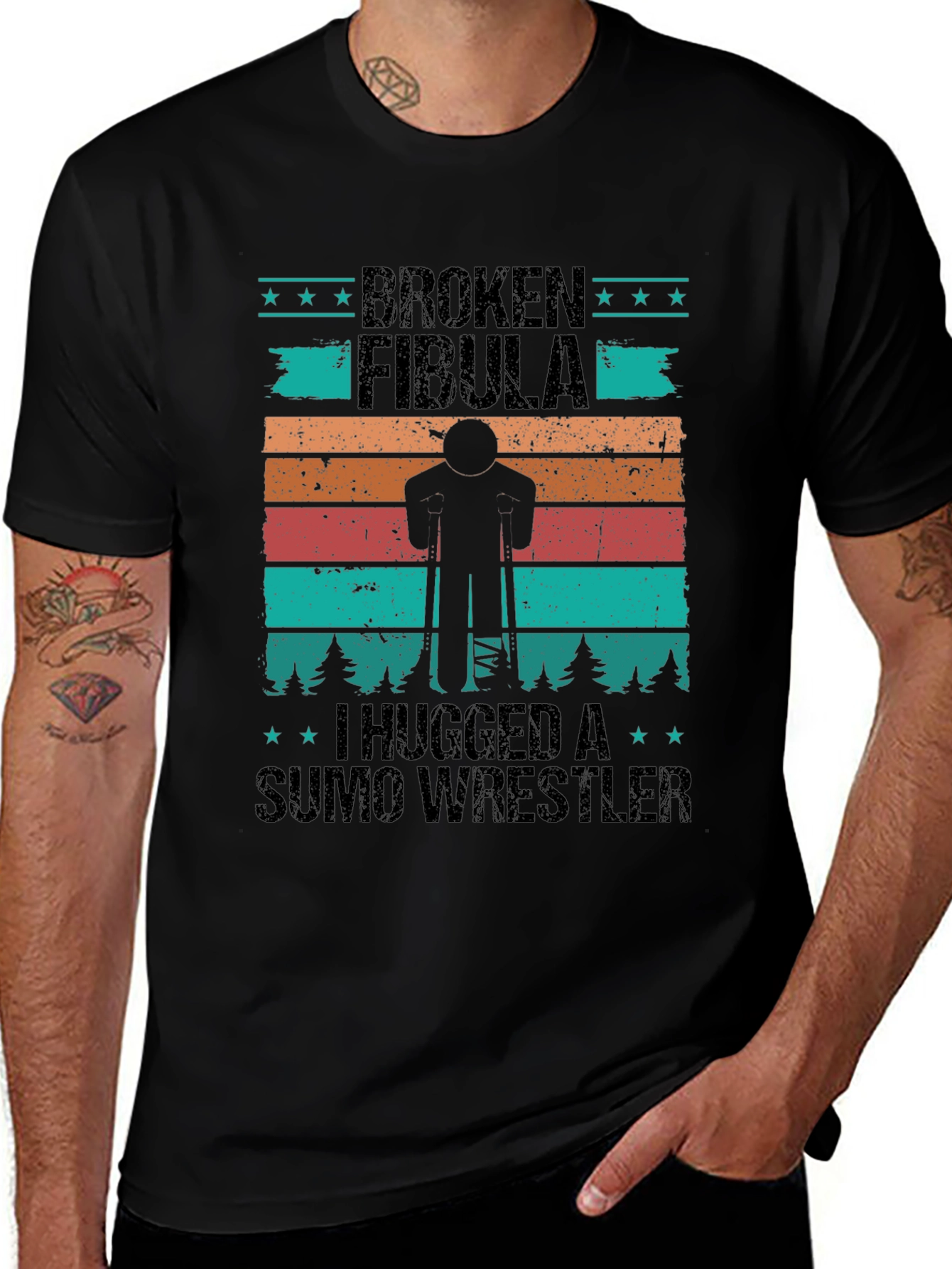 Broken Fibula Sumo Wrestler Graphic Tee