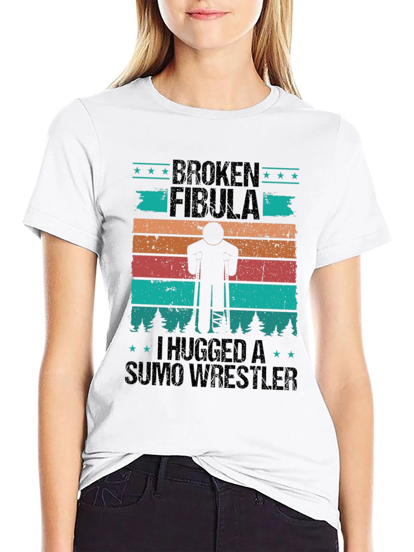 Broken Fibula Sumo Wrestler Graphic Tee