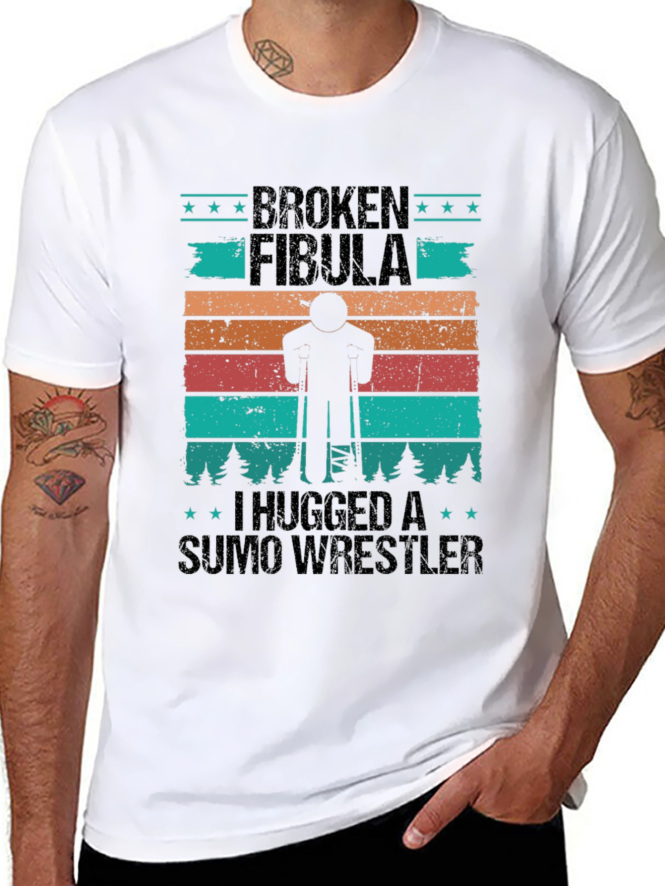 Broken Fibula Sumo Wrestler Graphic Tee