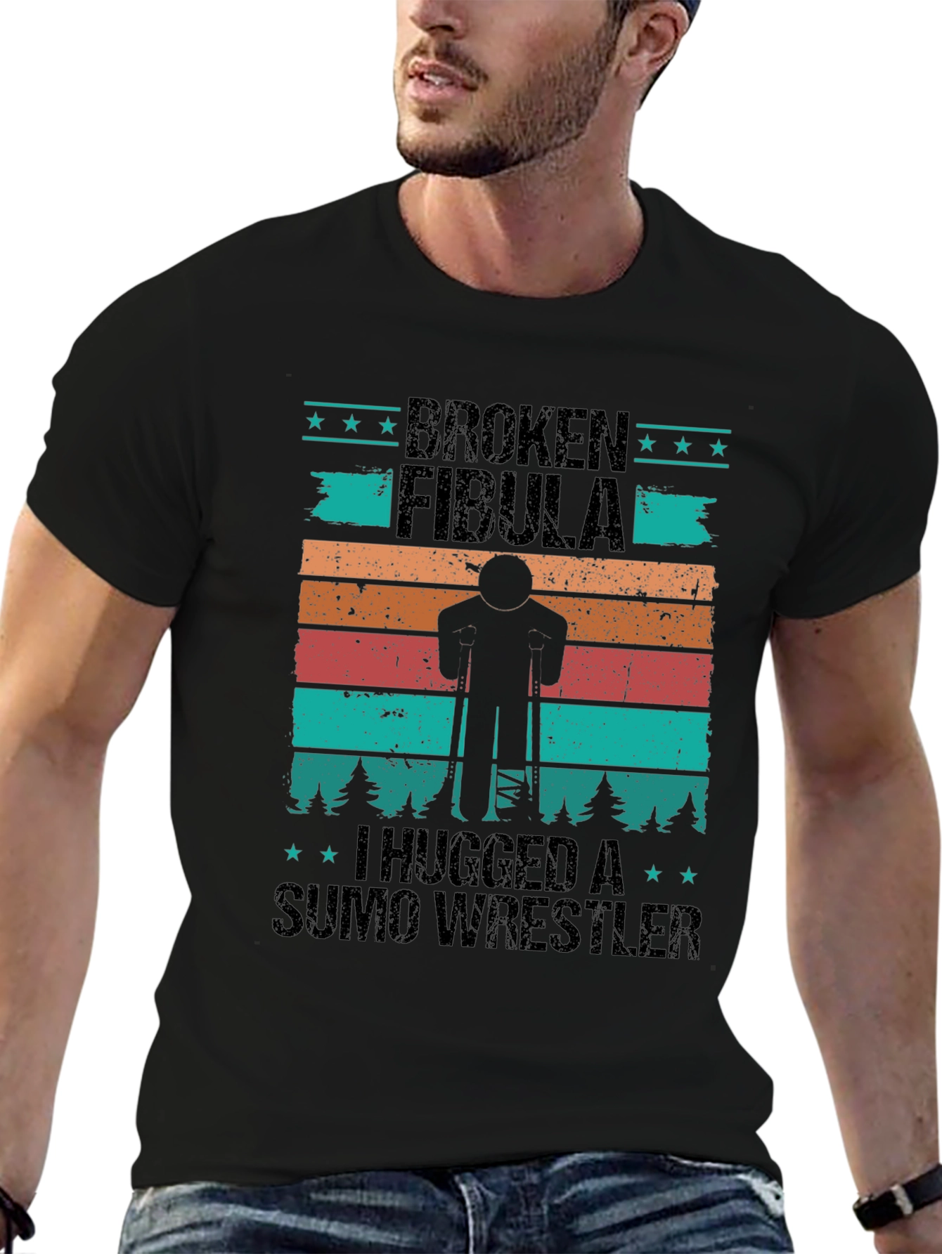 Broken Fibula Sumo Wrestler Graphic Tee