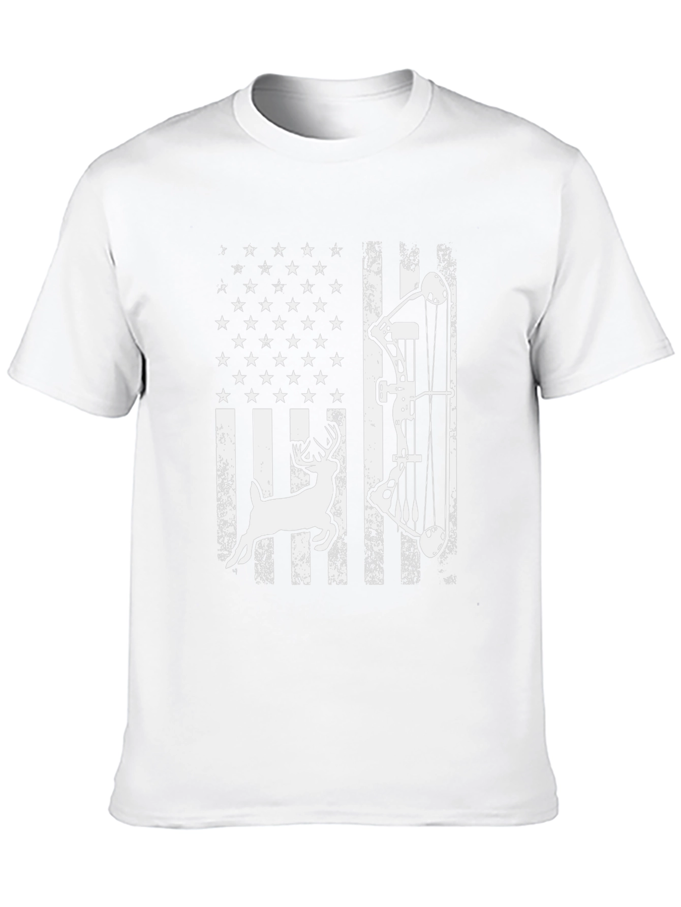 American Flag Deer Bow Hunting T-Shirt