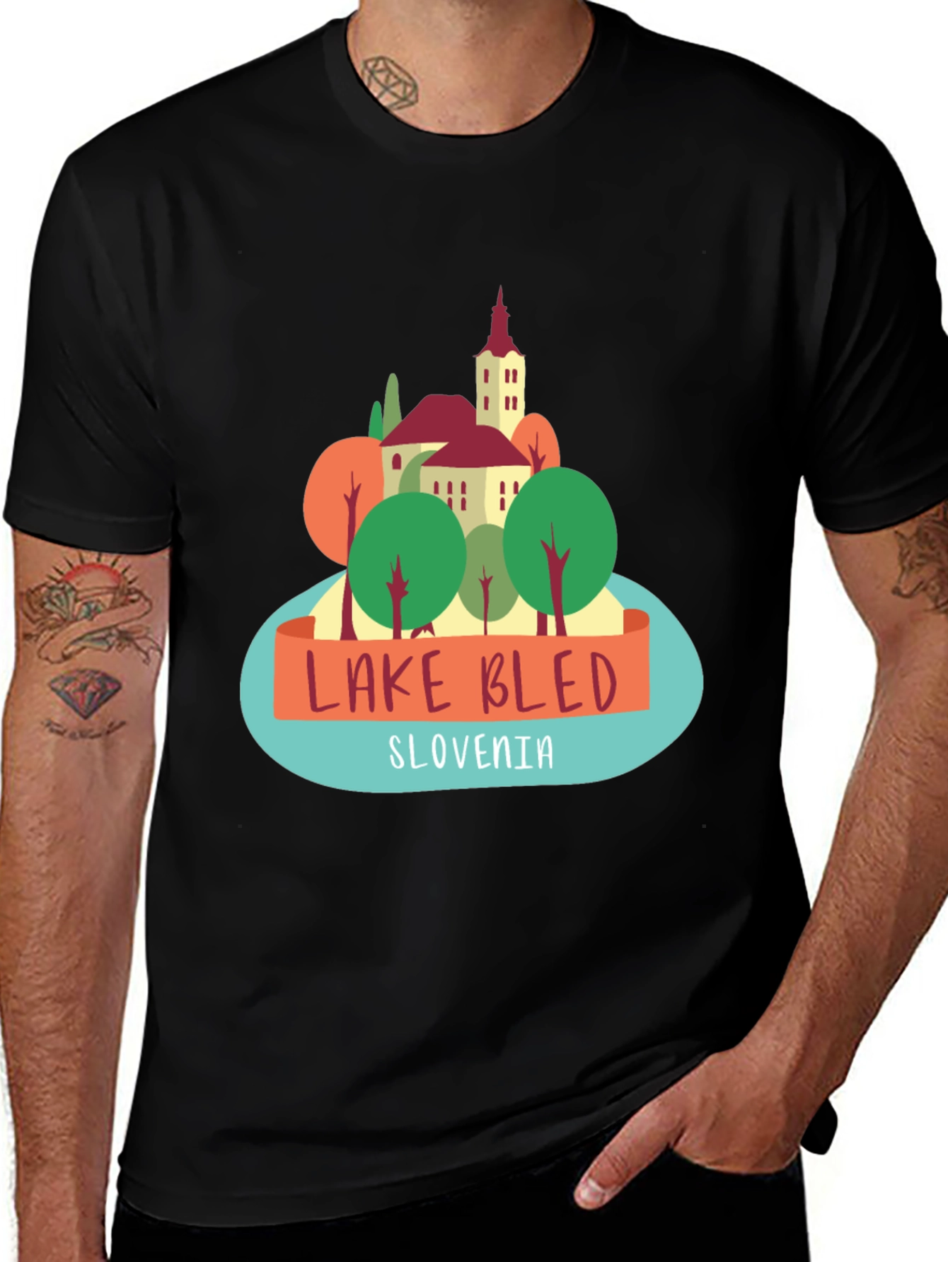 Lake Bled Slovenia Graphic T-Shirt