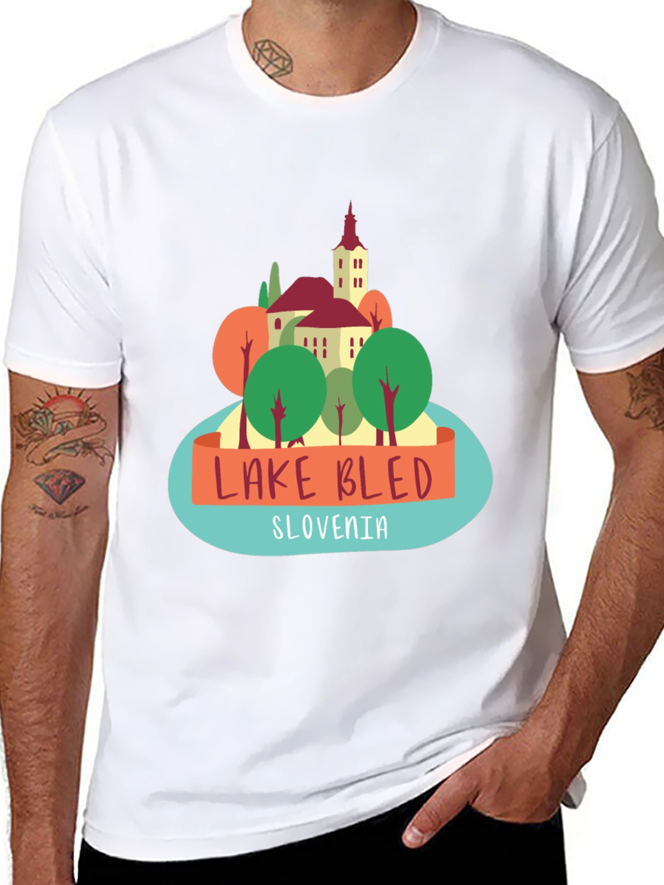 Lake Bled Slovenia Graphic T-Shirt