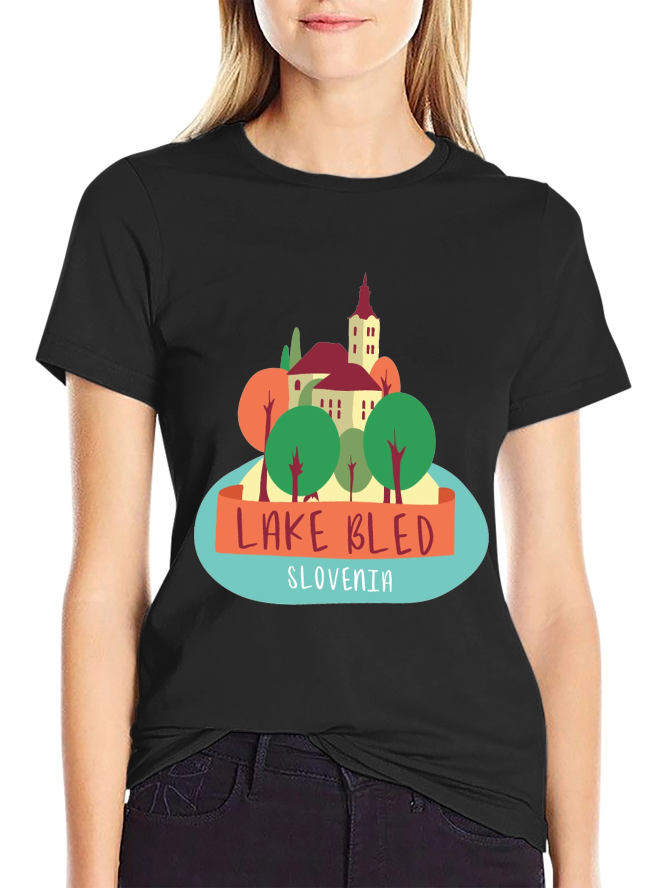 Lake Bled Slovenia Graphic T-Shirt