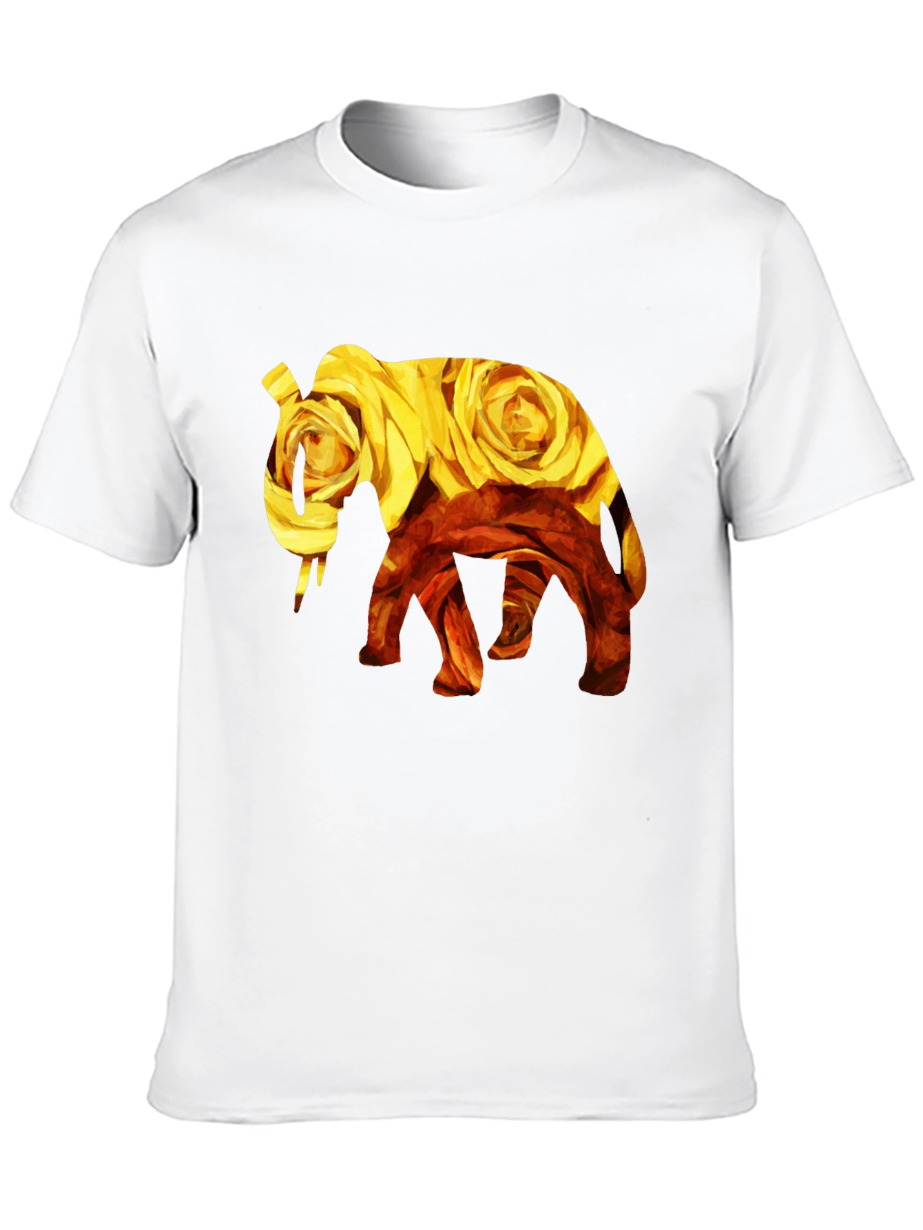 Floral Elephant Graphic Tee - Black