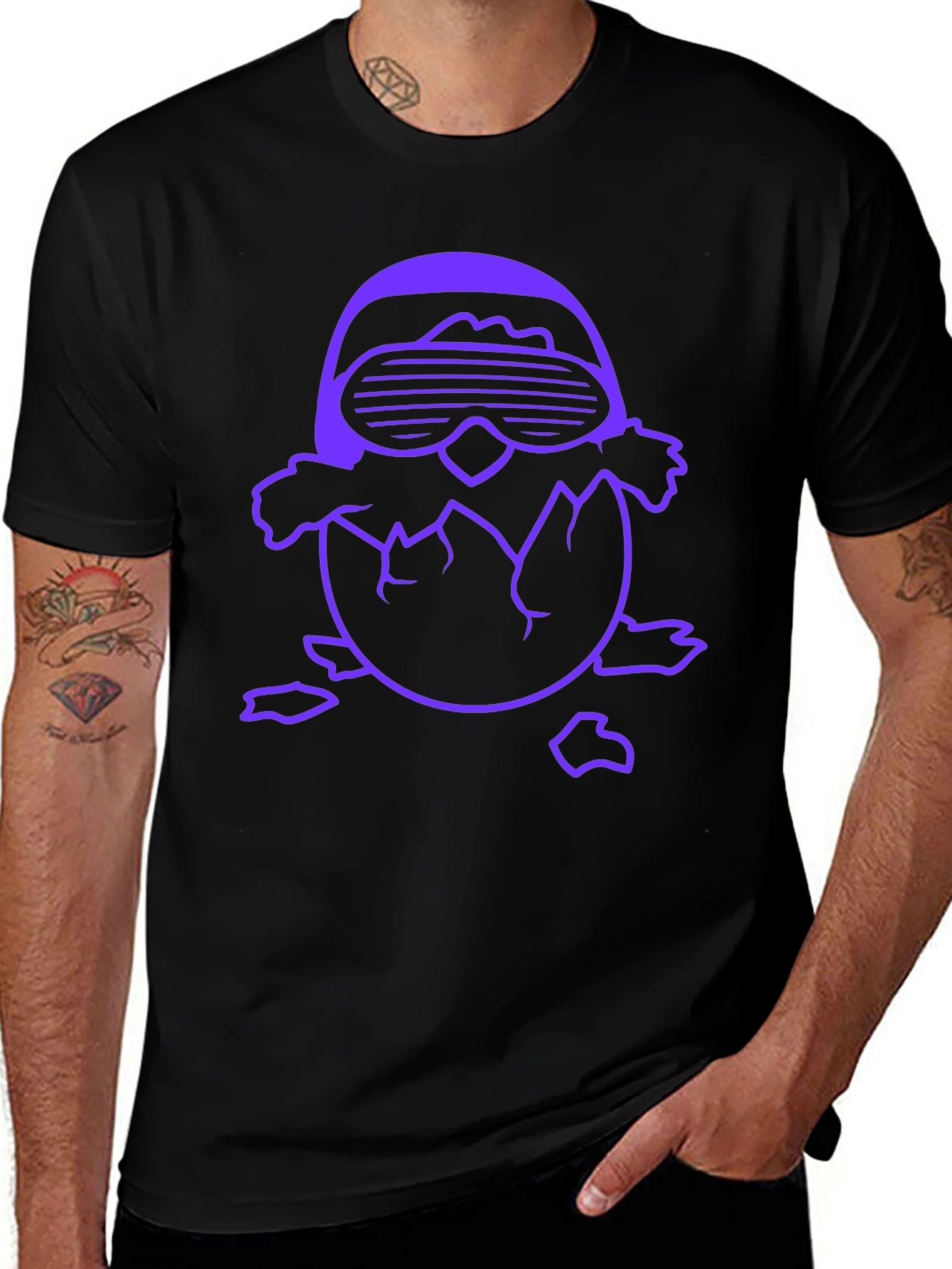 Hatching Chick with Shades Graphic Tee