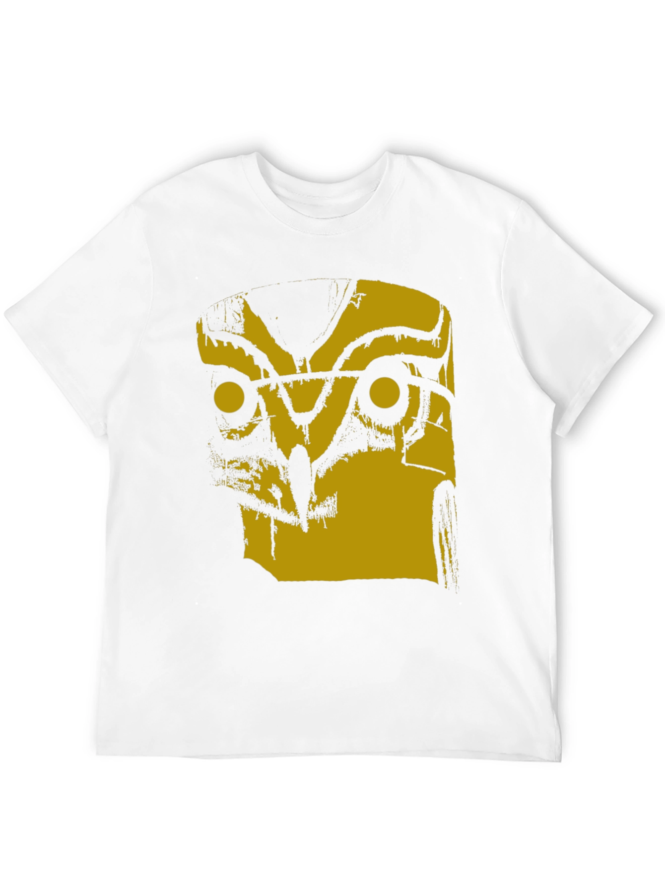 Abstract Owl Graphic Black T-Shirt