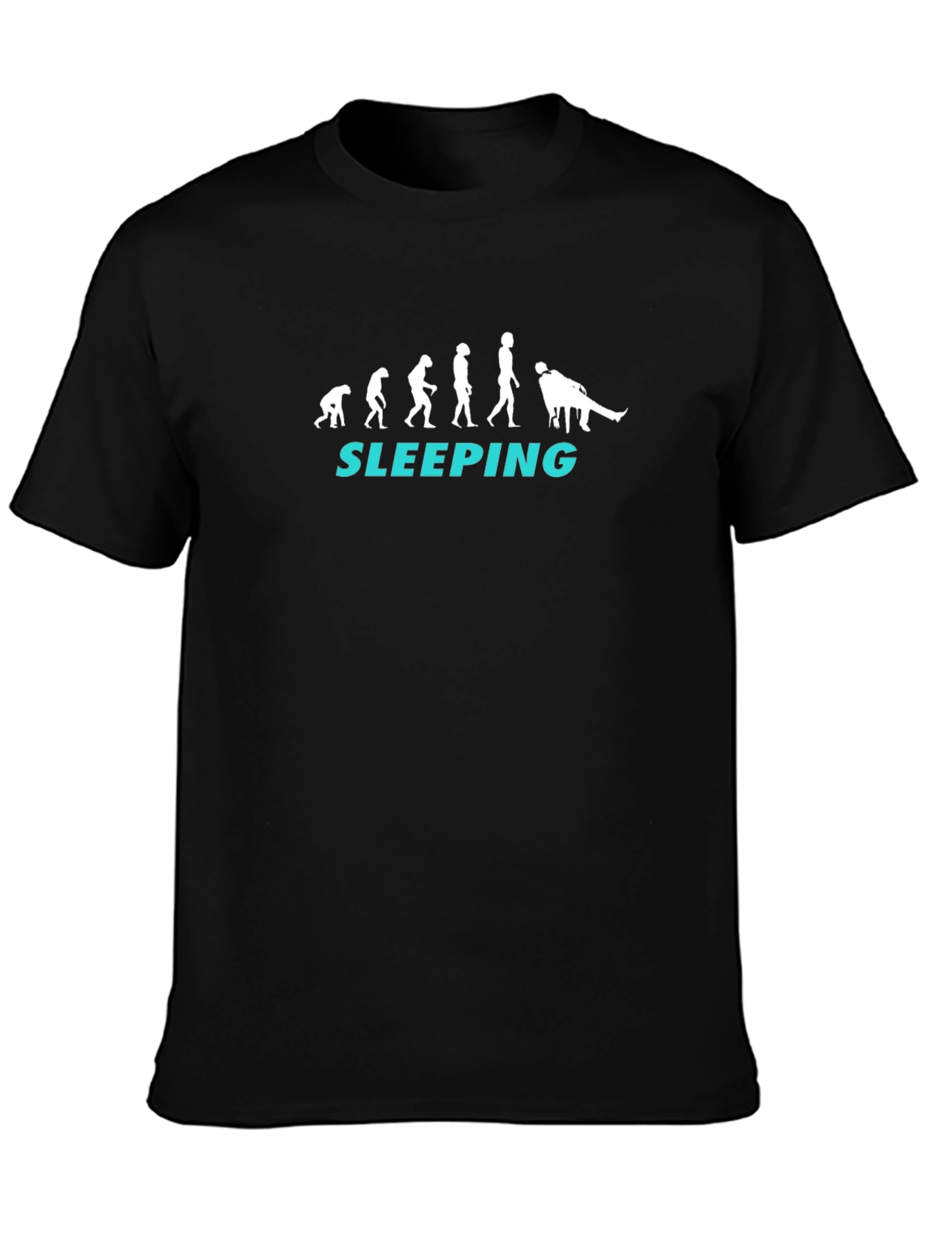 Evolution of Sleeping Black T-Shirt