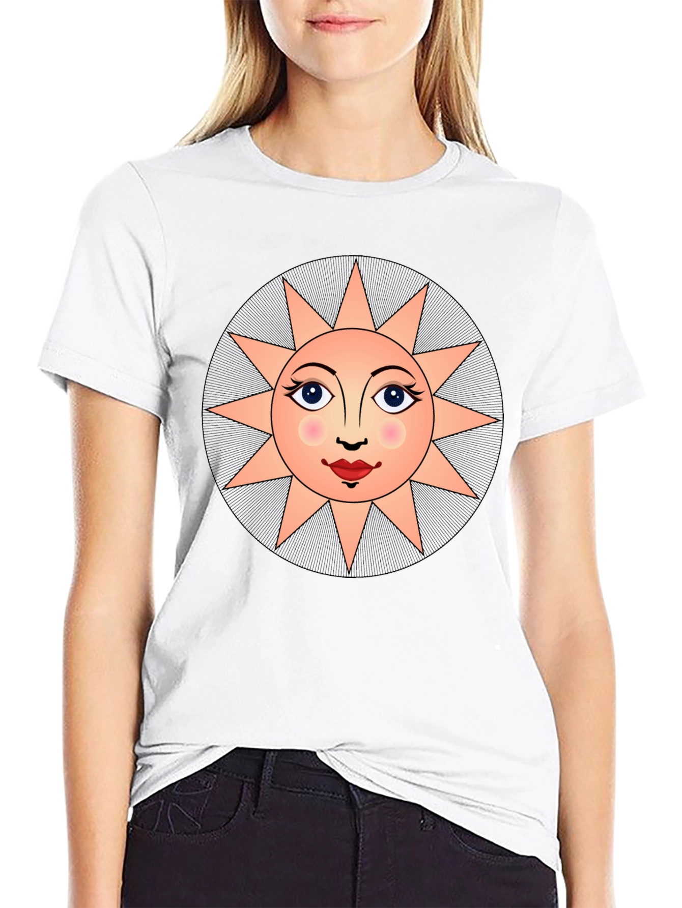 Sun Face Graphic T-Shirt - Unisex Black Tee