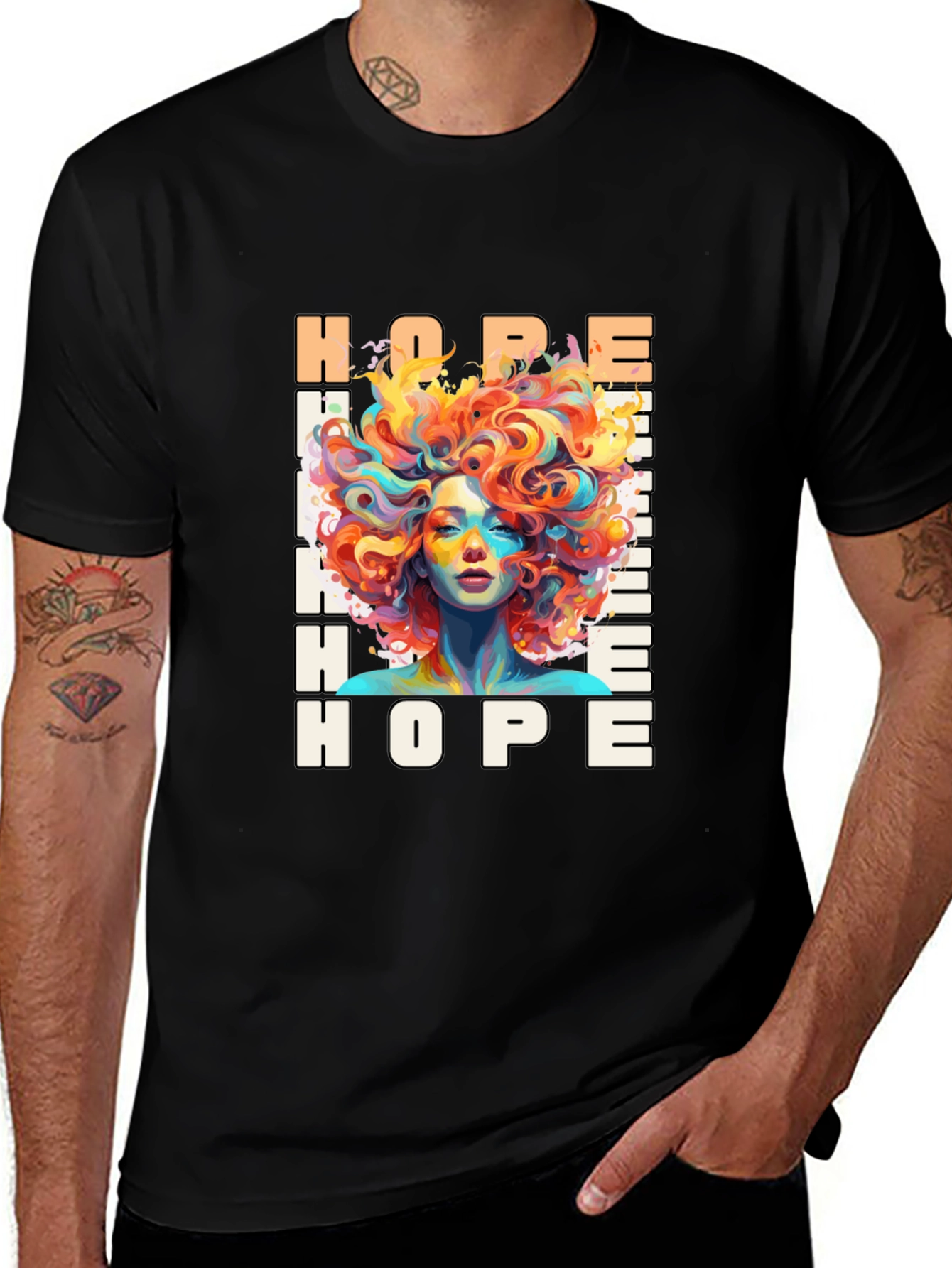 Hope Graphic Print Black T-Shirt