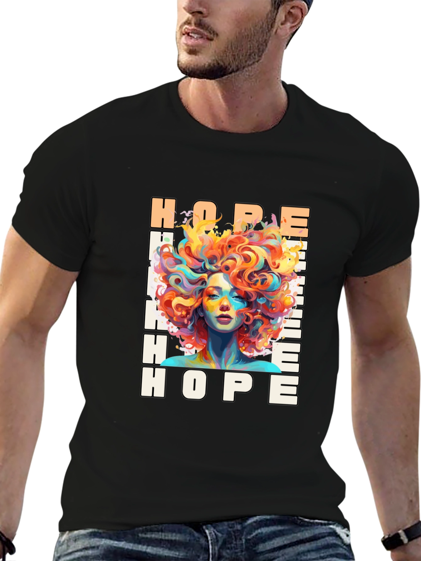 Hope Graphic Print Black T-Shirt