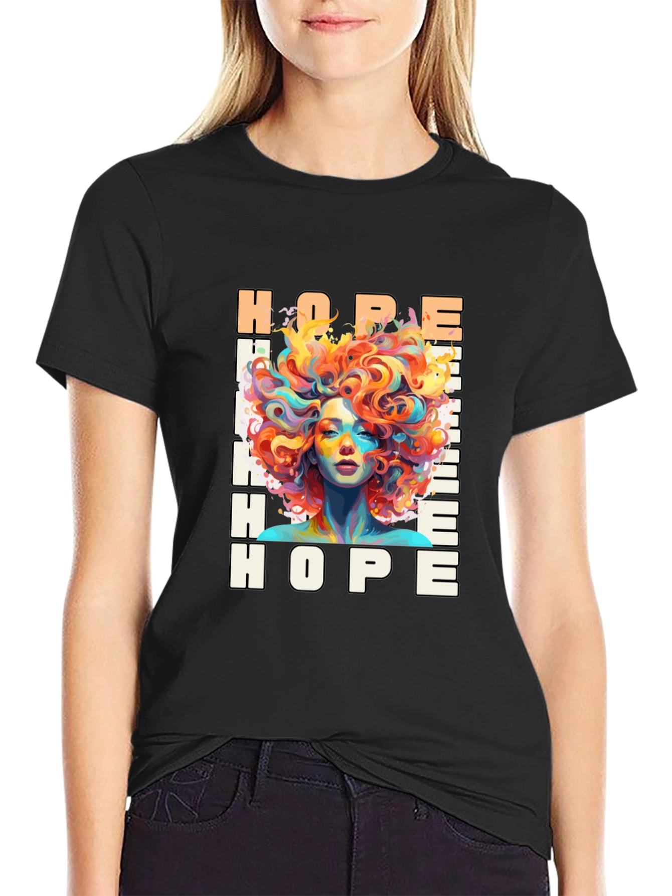 Hope Graphic Print Black T-Shirt