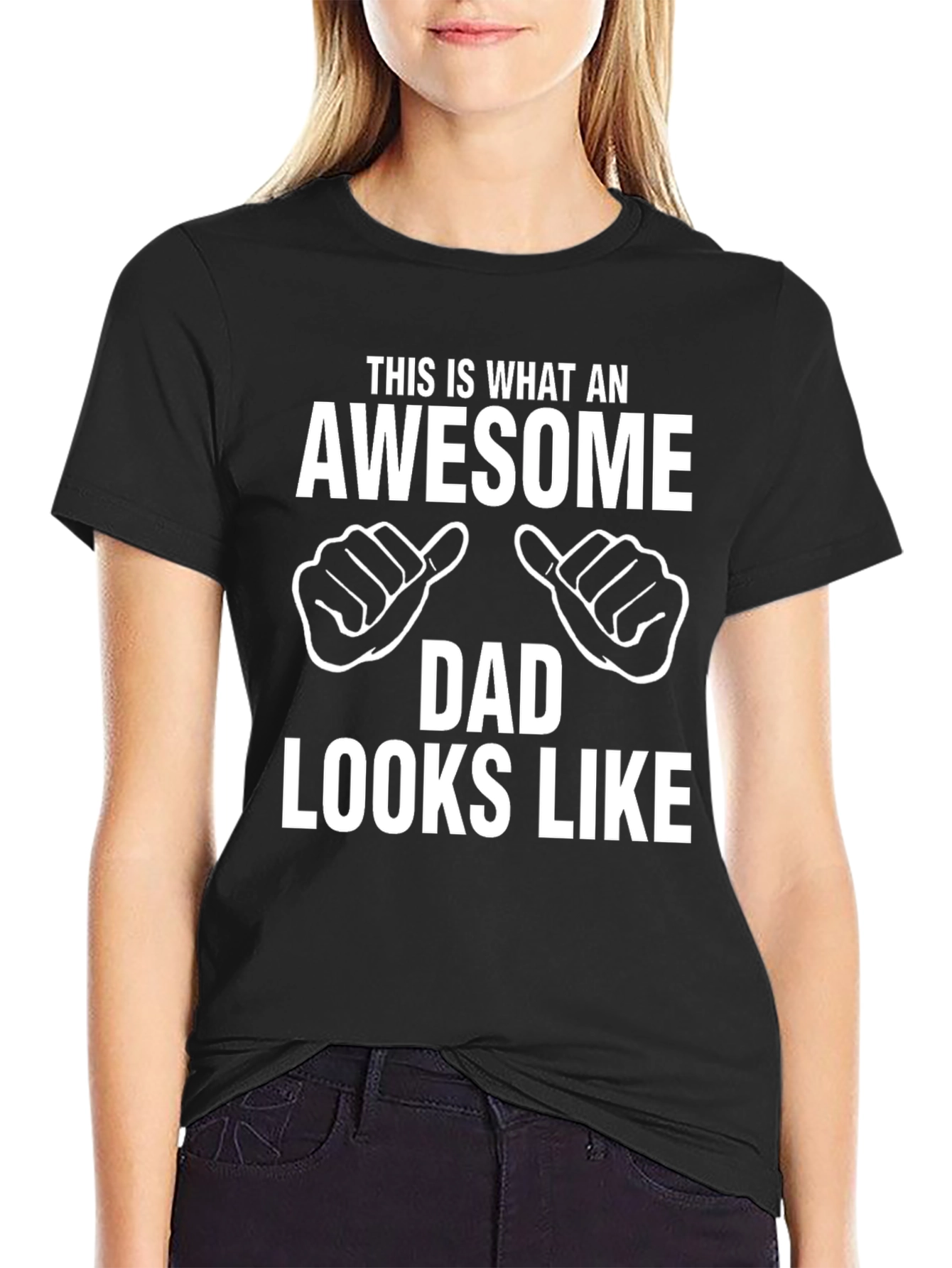 Awesome Dad Graphic Tee - Black Cotton T-Shirt