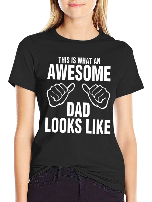 Awesome Dad Graphic Tee - Black Cotton T-Shirt