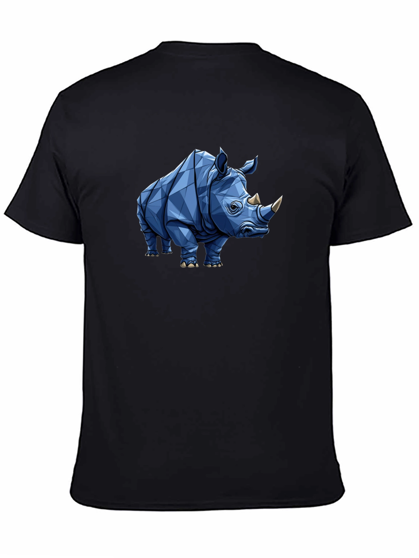 Geometric Rhino Graphic Tee - Black