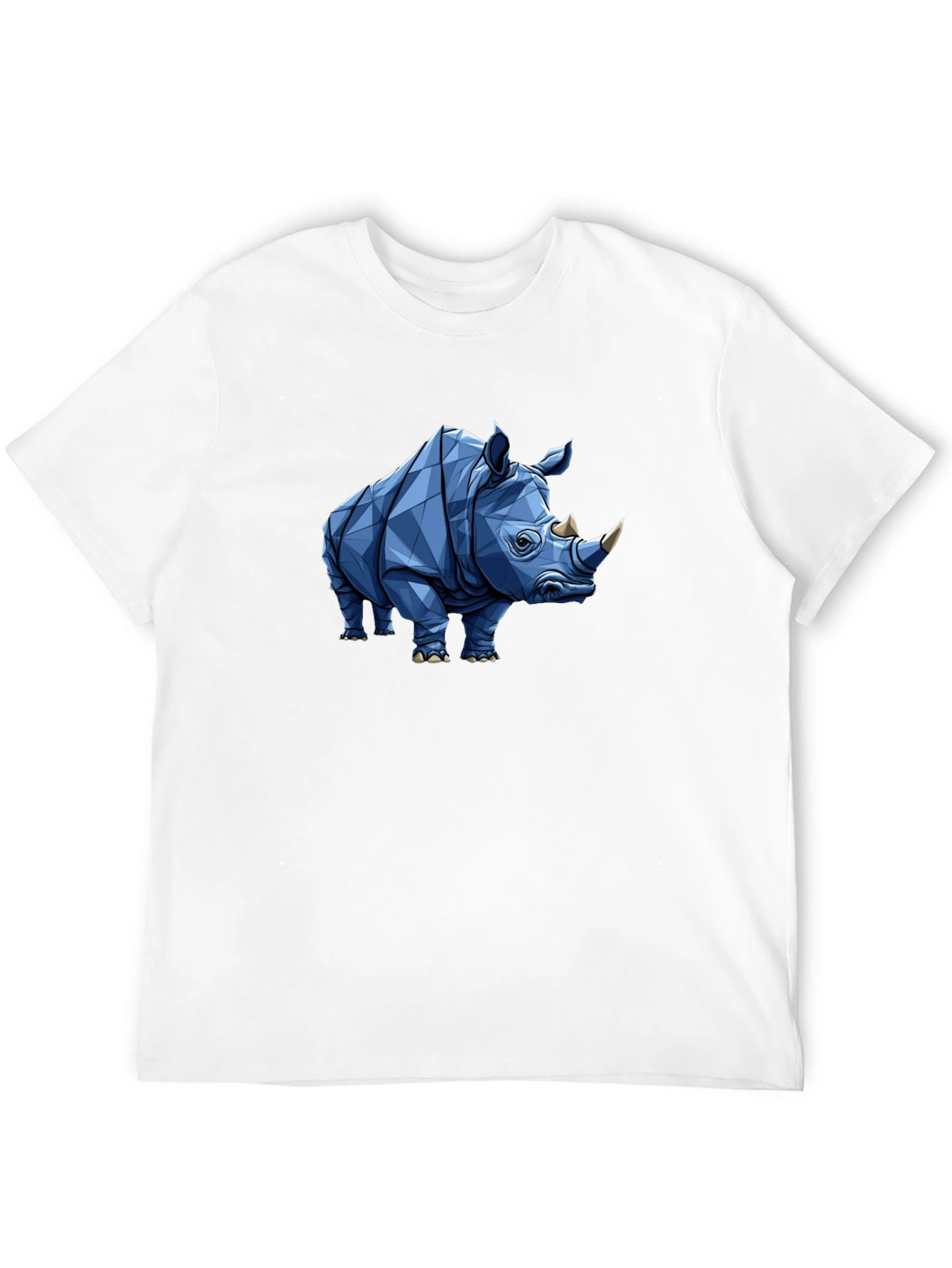 Geometric Rhino Graphic Tee - Black