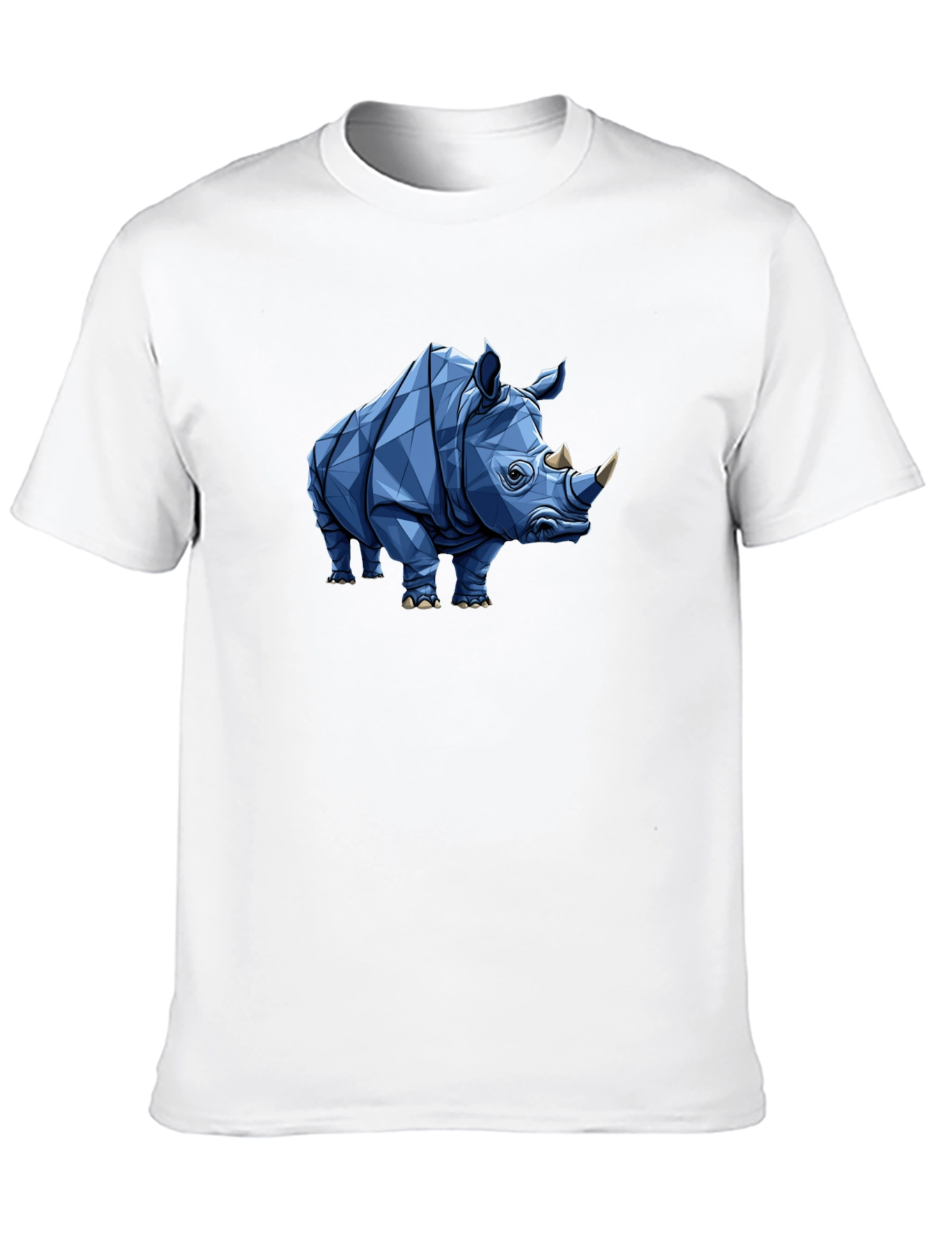 Geometric Rhino Graphic Tee - Black
