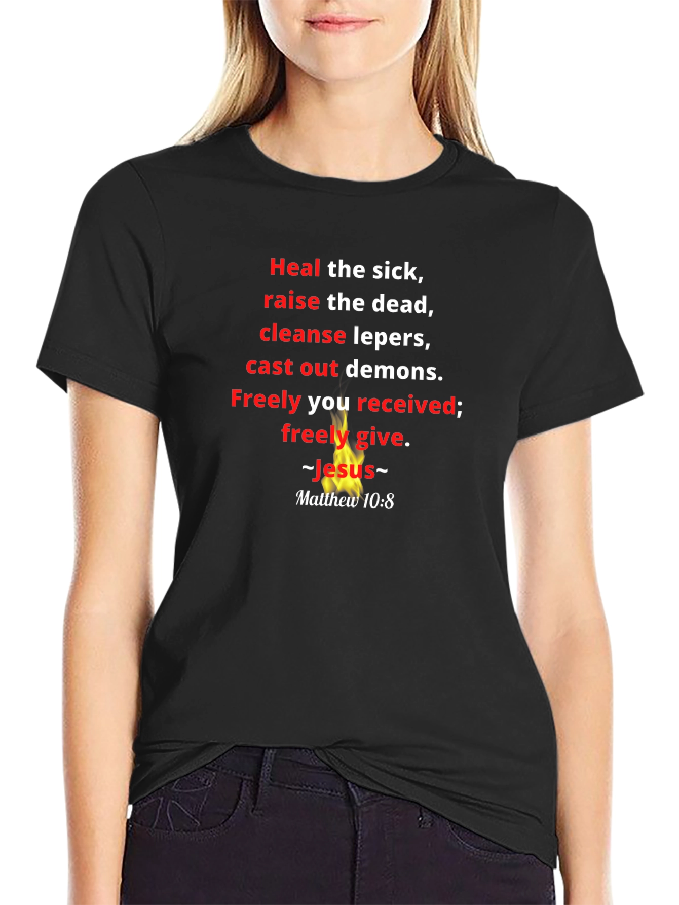 Faith-Based Graphic T-Shirt: Matthew 10:8