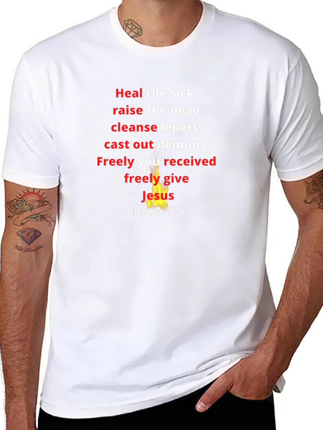 Faith-Based Graphic T-Shirt: Matthew 10:8