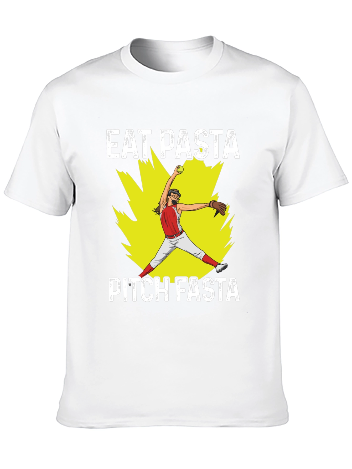 Eat Pasta Pitch Fasta Softball Graphic T-Shirt