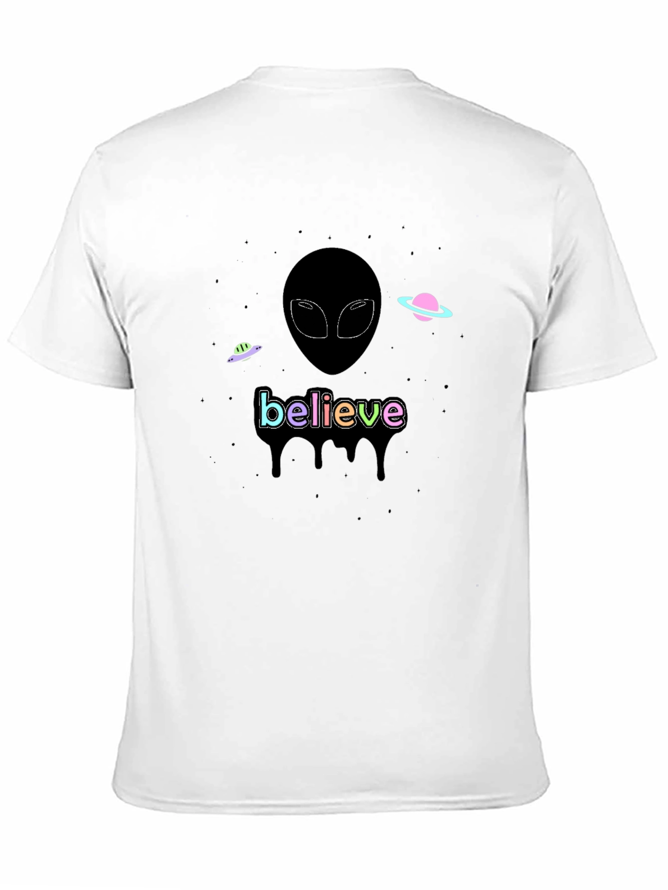 Believe Alien Graphic T-Shirt - Black