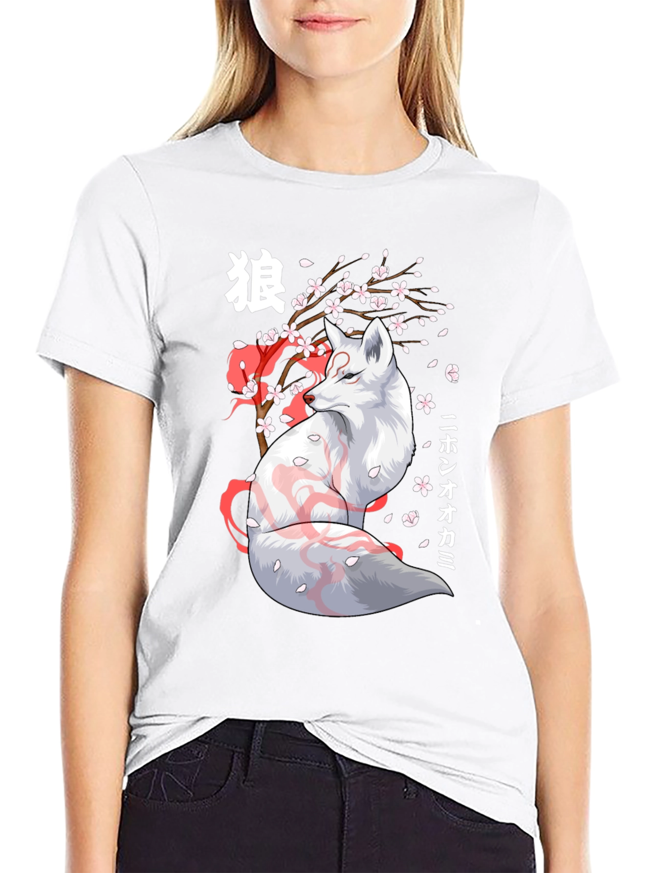 Anime Fox Graphic Tee - Japanese Style